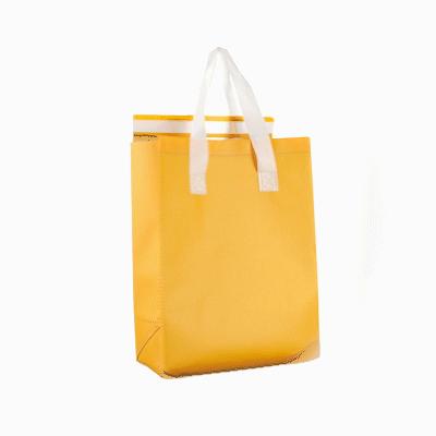 Yellow Insulated Take Out Bags - Tamper Evident Food Delivery Bags (8.25