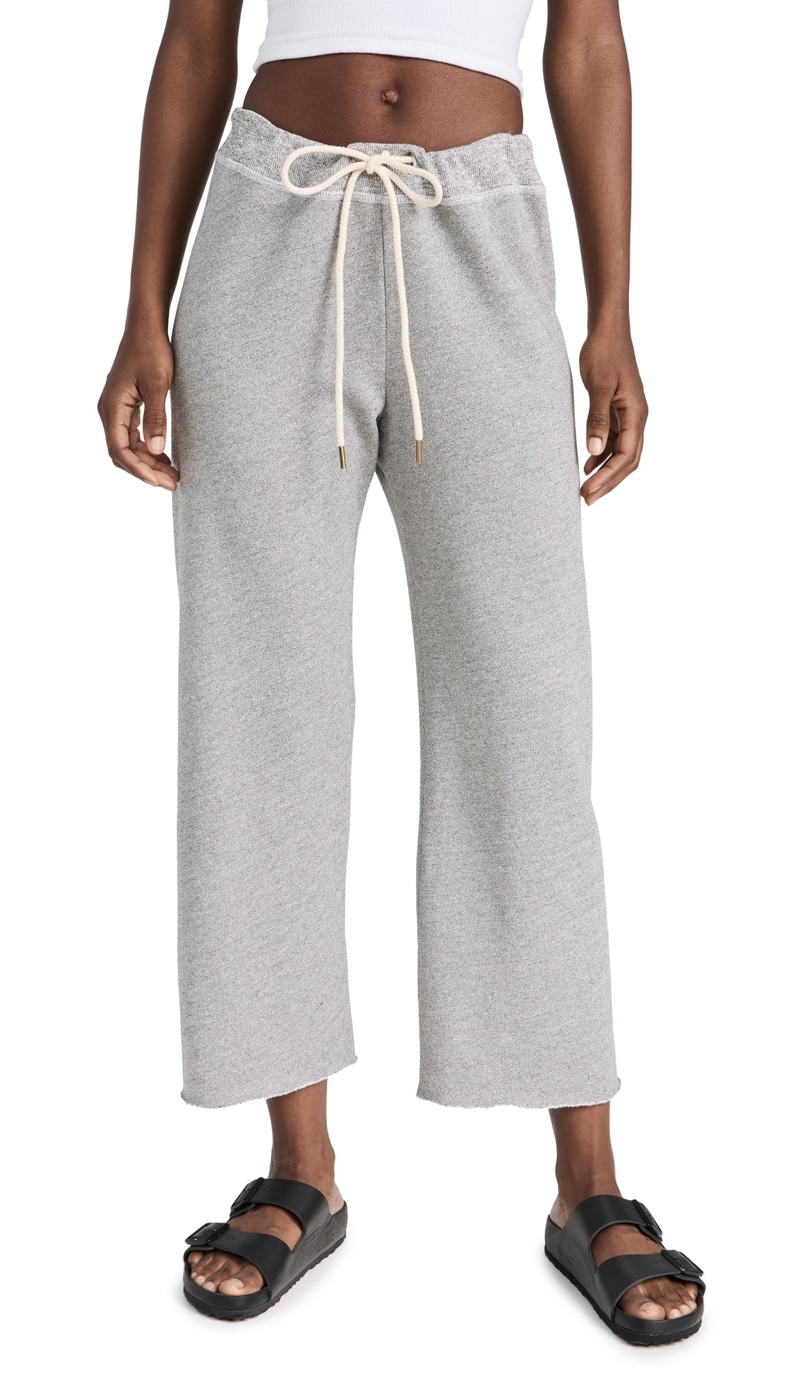 THE GREAT Women's Wide Leg Cropped Sweatpants - Comfortable Lounge Pants for Yoga, Running Errands & Casual Wear