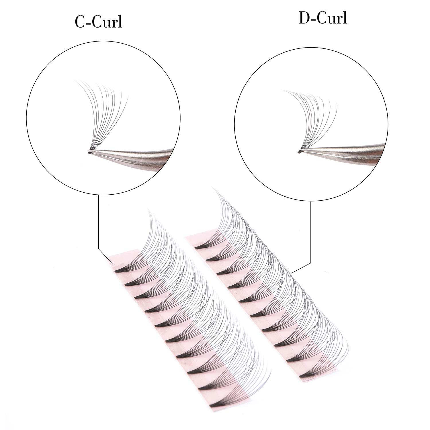 Russian Volume Premade 10D Fans Eyelash Extensions - 0.07mm Thickness, D Curl, 12mm Length - Perfect for Bridal, Party & Special Occasion Makeup