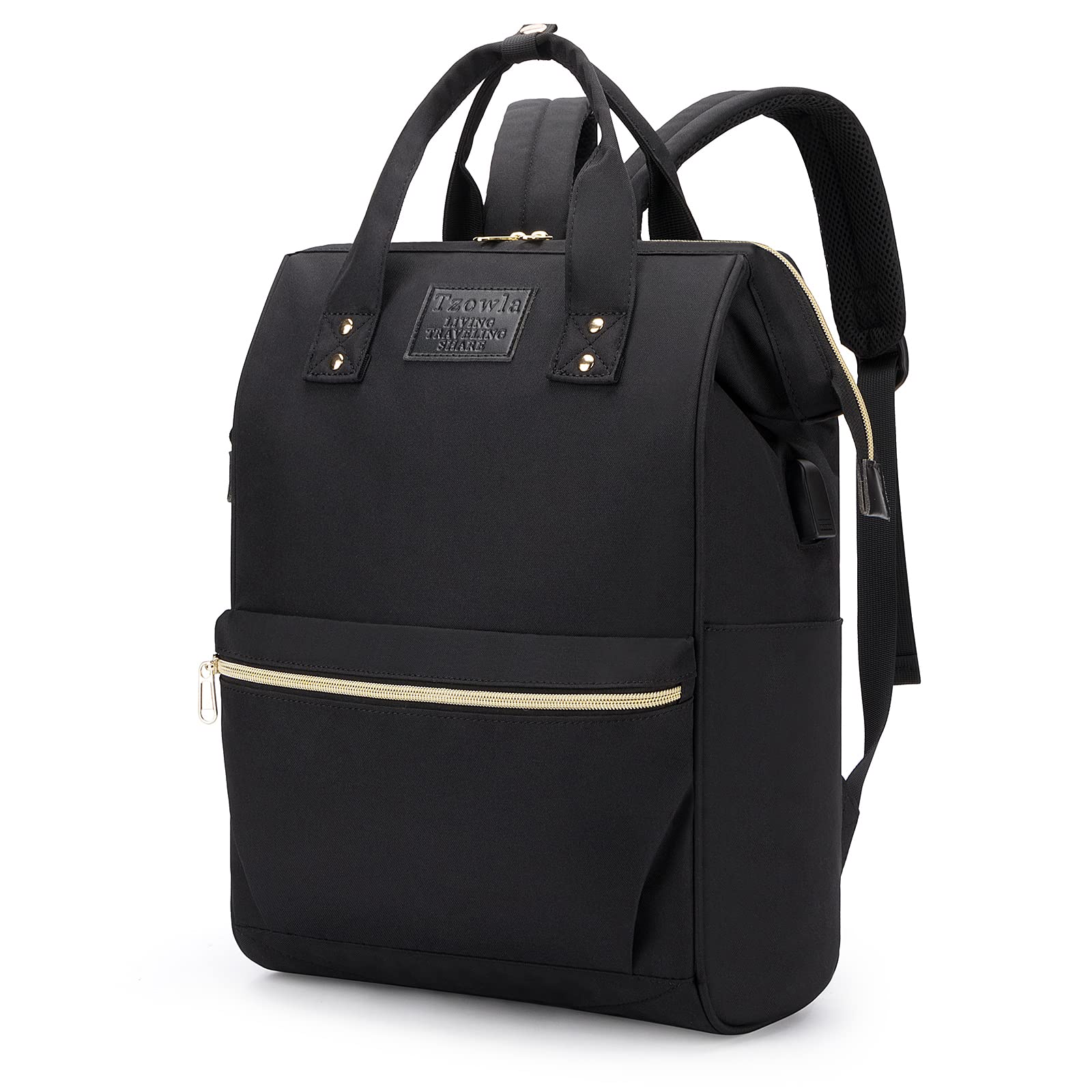 Tzowla Women's 15.6 Inch Laptop Backpack - Water Resistant Lightweight Travel Backpack with Reinforced Edges, Steel Frame & Metal Zippers - Perfect for Business, Commuting & College Use
