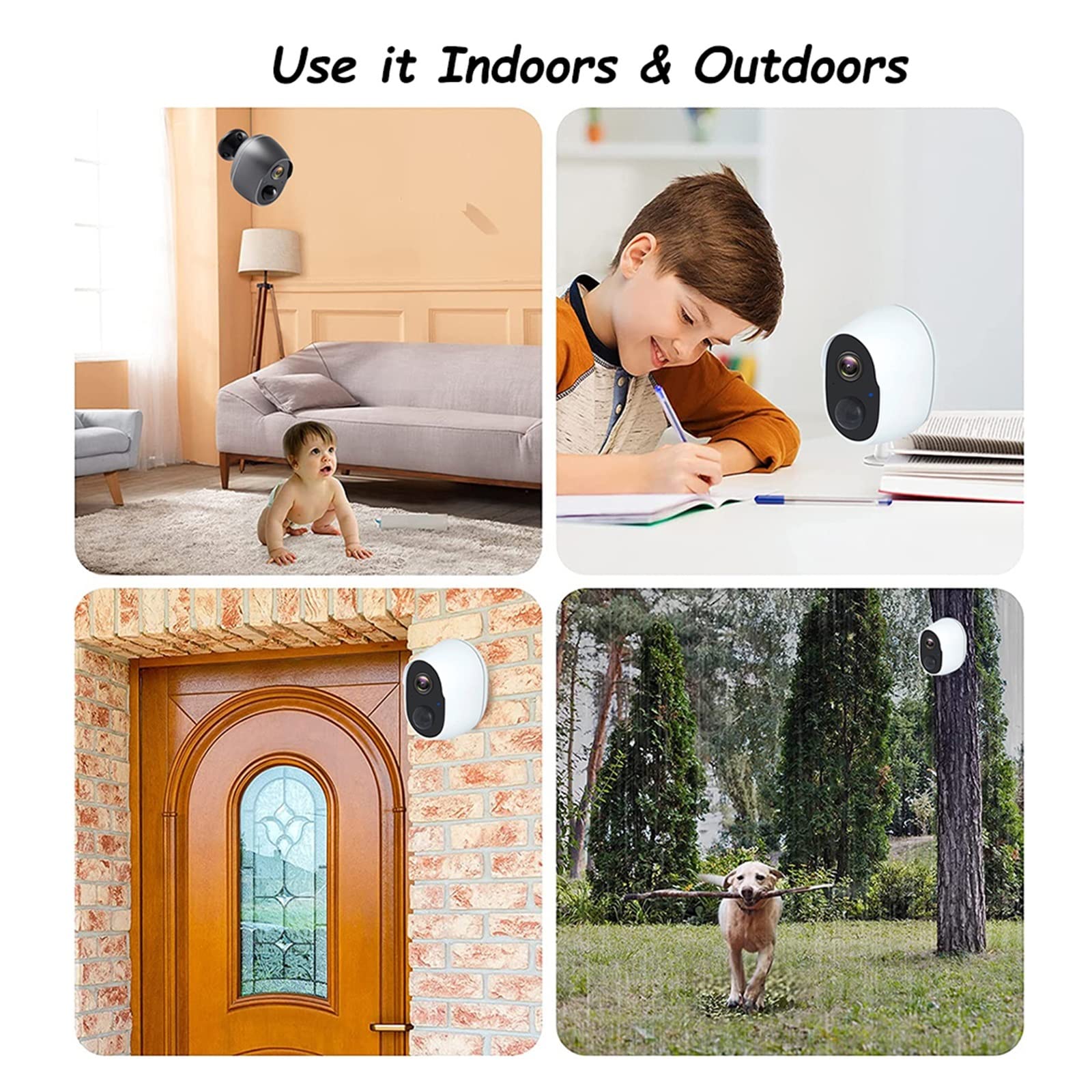 MZZYG Solar Security Camera Wireless Outdoor, 1080P HD WiFi Surveillance Camera with 9000mAh Rechargeable Battery & 3.5W Solar Panel, IP65 Weatherproof, Alexa Compatible, 64GB Storage - Perfect for Home Security, Yard Monitoring, and Property Protection