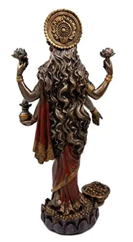 Pacific Giftware 10068 Lakshmi Statue - 12 Inch Hindu Goddess of Wealth & Prosperity Home Decor for Meditation Room, Office Desk or Spiritual Altar