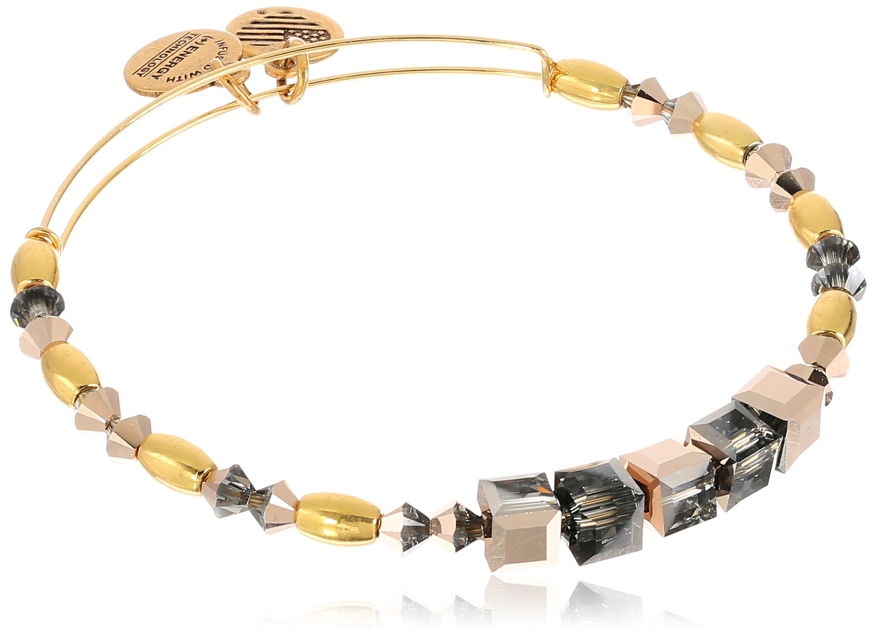 Alex and Ani Swarovski Beaded Crown Expandable Wire Bangle Bracelet for Women - Elegant Adjustable Jewelry for Parties, Weddings & Everyday Wear