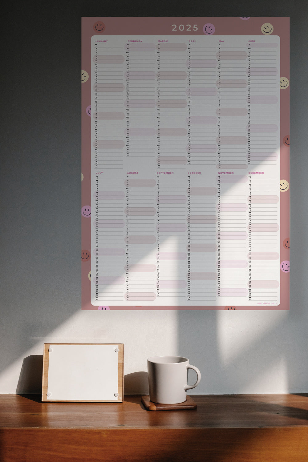 2025 Smiley Soft Terra Yearly Planner - Stylish & Functional Daily Organizer for Work, School & Personal Goals - Perfect for Office, Home & Travel Use