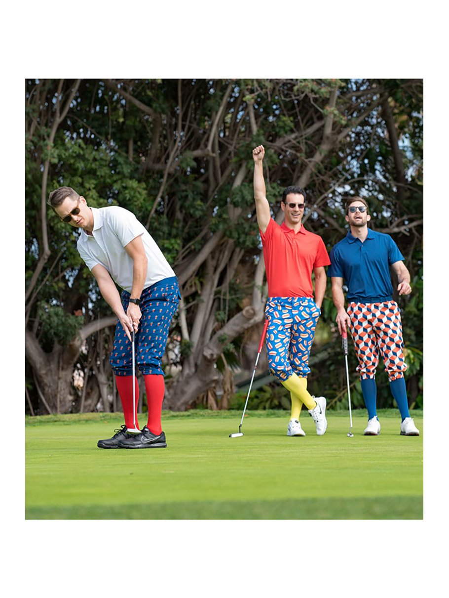 Tipsy Elves Men's Golf Knickers with Matching Socks - Athletic Fit Performance Pants with Unique Designs - Perfect for Golf Tournaments & Casual Wear