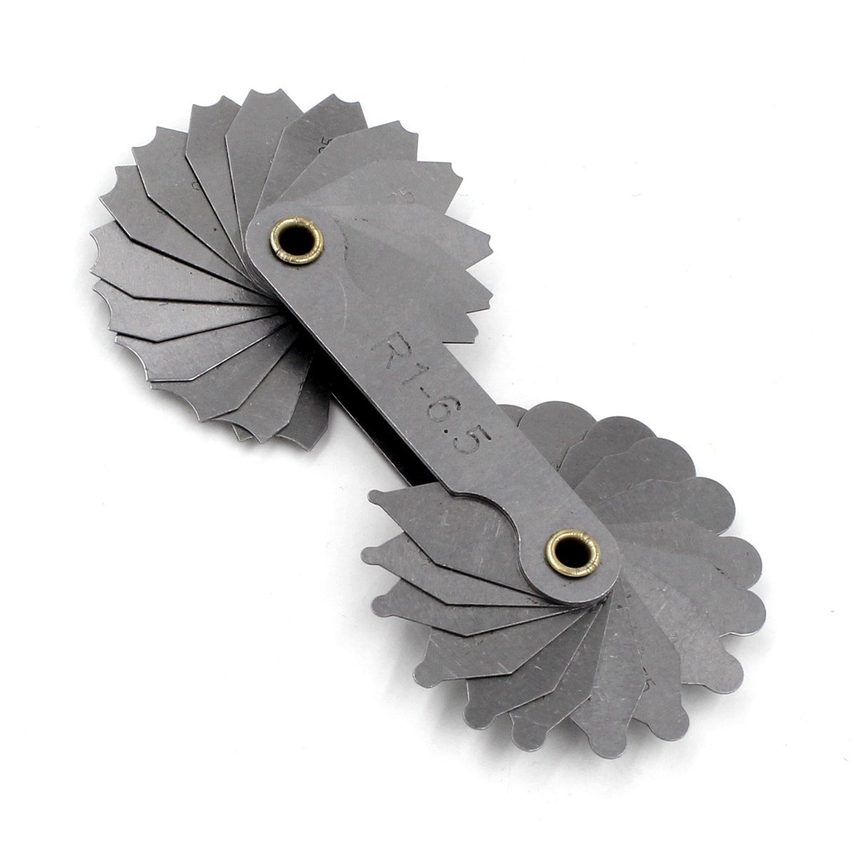 34-Piece Concave/Convex Arc Gage Fillet Set - R1 to 6.5mm Metric Measuring Tool - Portable Radius Gauge for Metalworking, Woodworking & DIY Projects