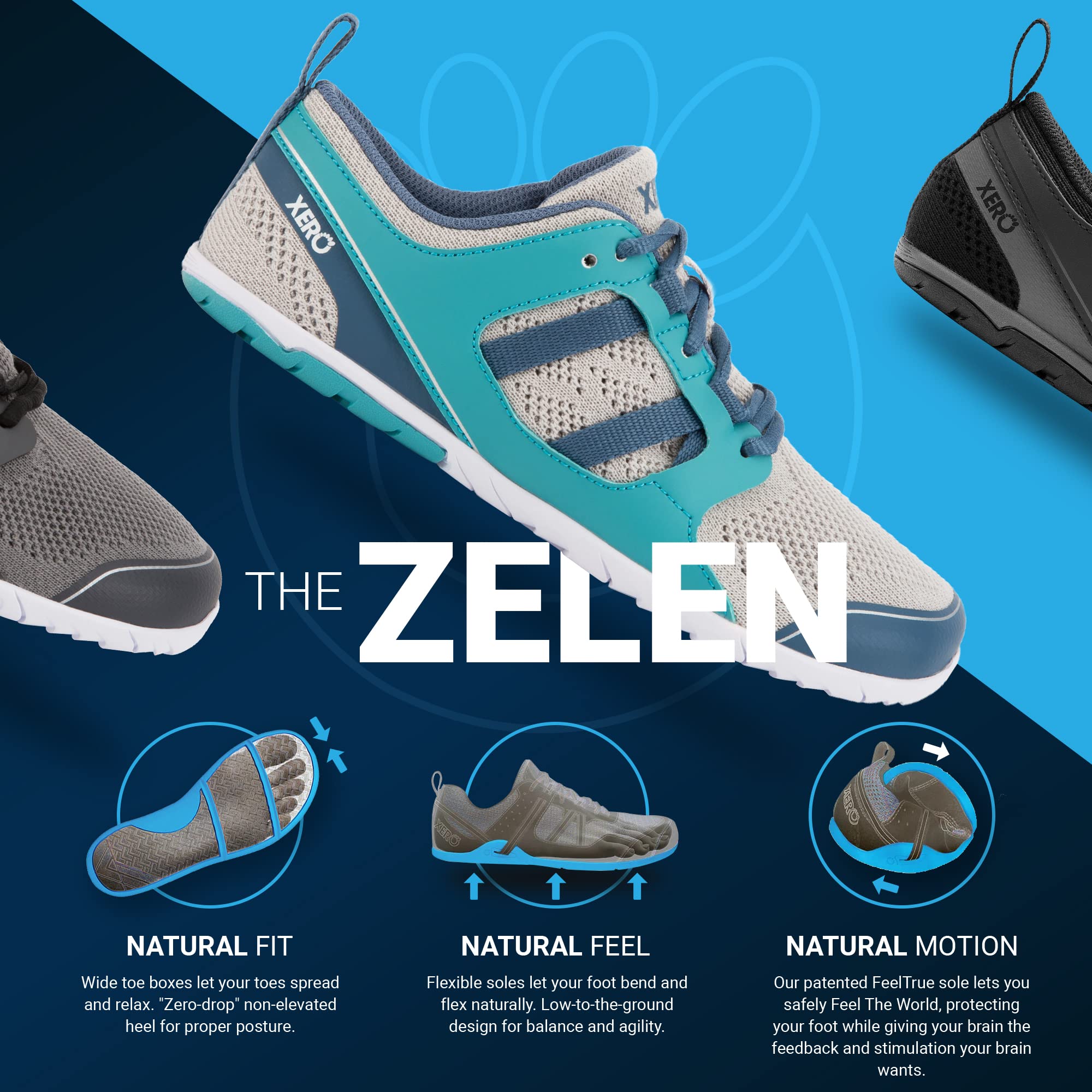 Xero Shoes Women's Zelen Barefoot Running Shoes - Lightweight Minimalist Trail Runners for Natural Movement | Perfect for Trail Running, Hiking & Everyday Wear