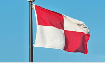 Emergency Evacuation Shark Flag - Red & White - Perfect for Beach Safety, Boating, and Water Sports