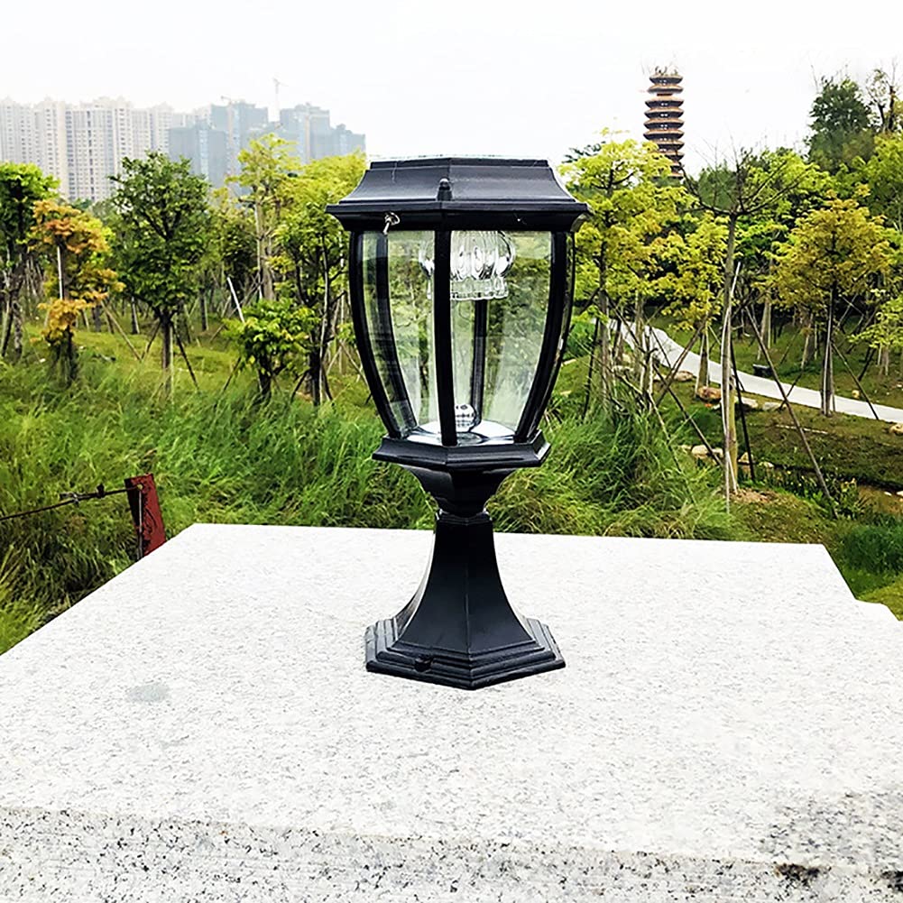 Solar LED Deck Post Lights Outdoor - Waterproof IP55 Modern Post Cap Lantern for Garden, Patio, Fence, Villa & Gate Pillars (Black) - Perfect for Pathway Lighting, Landscape Accents & Nighttime Safety