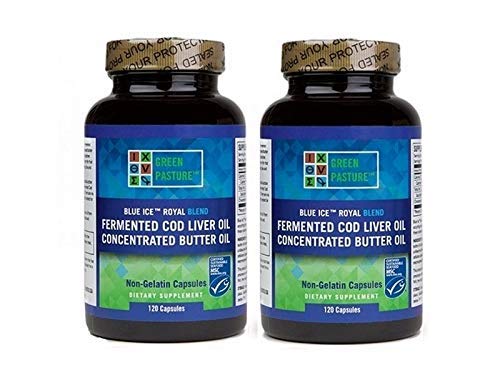 Green Pasture Blue Ice Royal Butter Oil & Fermented Cod Liver Oil Blend - 240 Capsules | Supports Immune Health, Brain Function & Joint Care | Perfect for Daily Wellness & Active Lifestyles