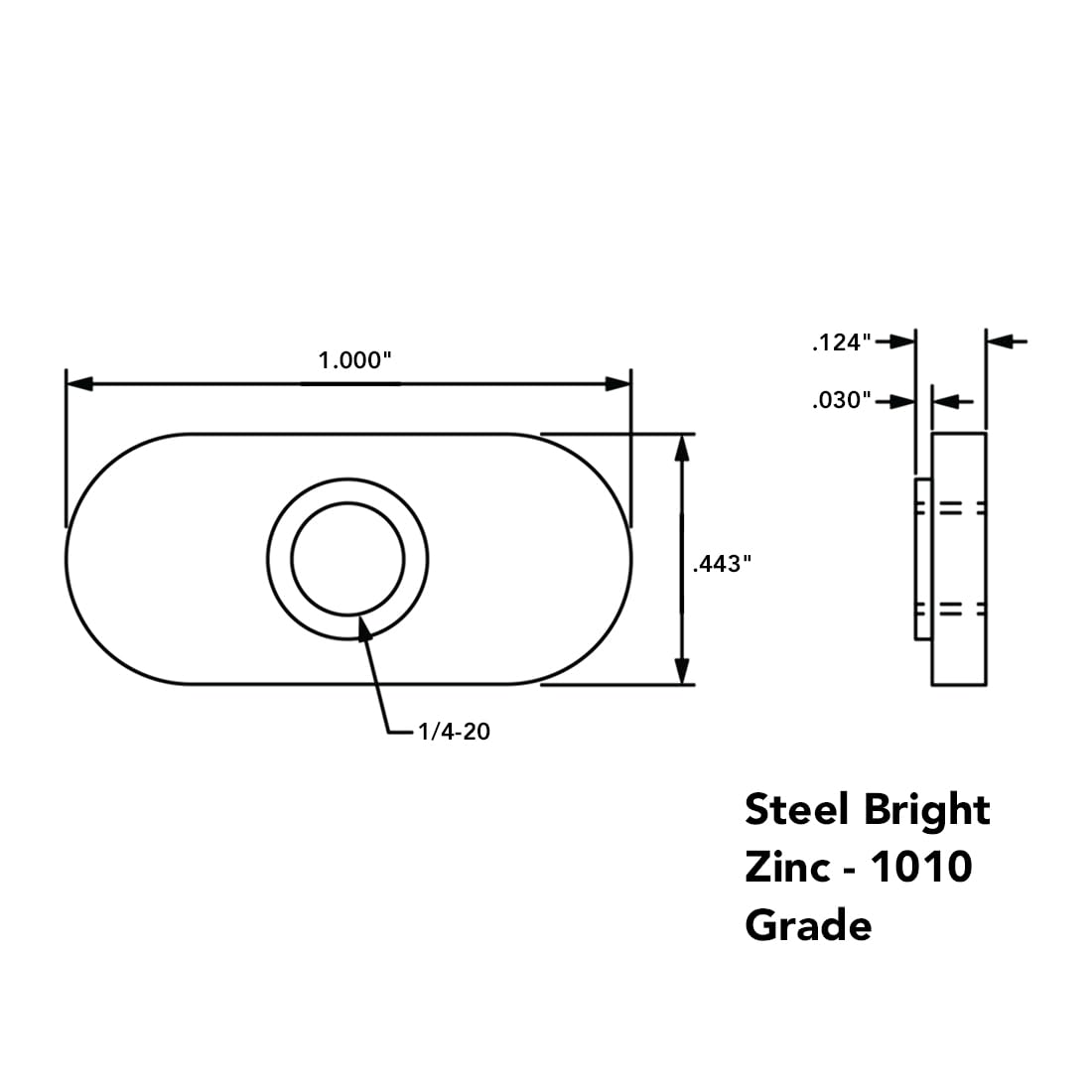 10 Series 1/4-20 Centered Slide T-Nuts (25 Pack) - Heavy Duty Steel Hardware for 1