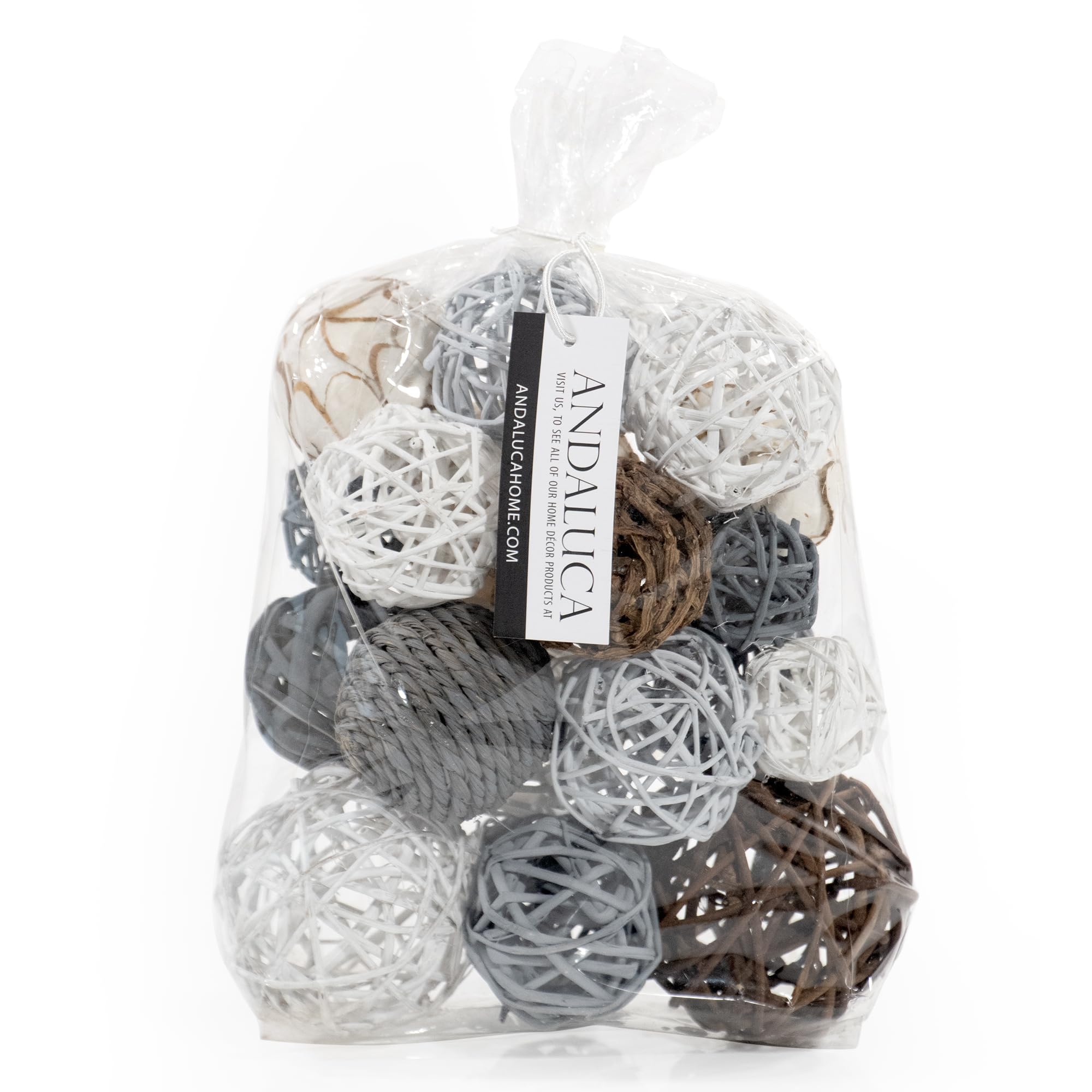 ANDALUCA Large Decorative Vase Filler Balls - 200 Grey Orbs for Centerpieces, Wedding Decor, Tabletop Displays & Home Decoration