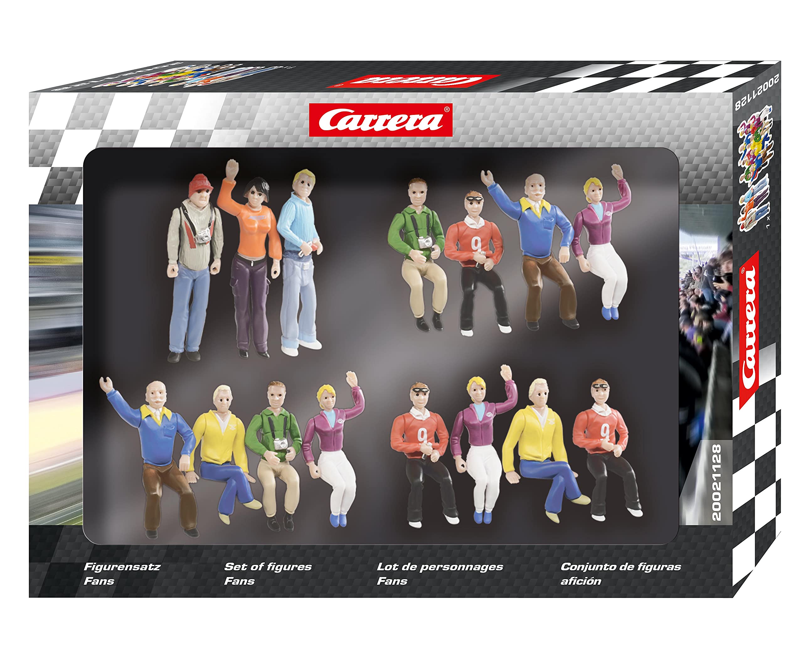 1:32 Scale Carrera Race Spectators - Set of 15 Detailed Slot Car Track Fans - Realistic Scenery Accessories for Model Car Racing & Diorama Displays - Perfect for Slot Car Tracks, Train Sets & Tabletop Gaming Scenes