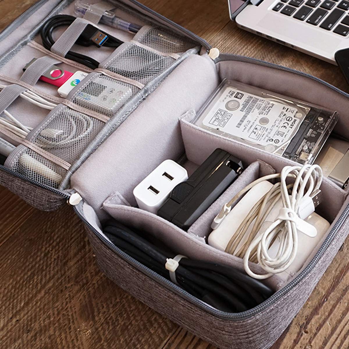 Premium USB Cable Organizer Bag - Durable Storage Case for Chargers, Cables & Electronic Accessories | Perfect for Travel, Office & Home Organization