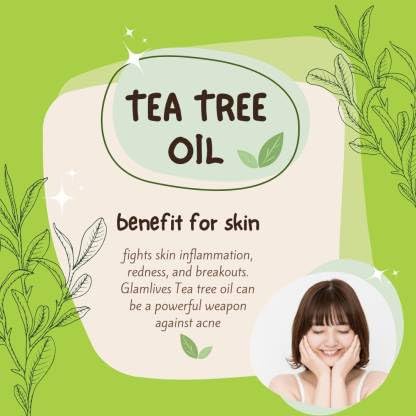 Glamlives 100% Pure Australian Tea Tree Essential Oil - 15ml for Skin Care, Acne Treatment & Aromatherapy | Natural Remedy for Hair, Face & Nails