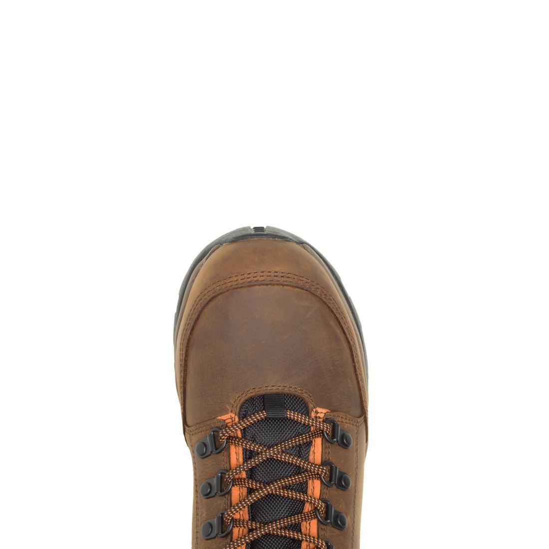 Grayson Men's Waterproof Steel Toe Mid Work Boots - Brown Safety Shoes for Construction, Warehouse & Outdoor Work | Durable Non-Slip Work Boots