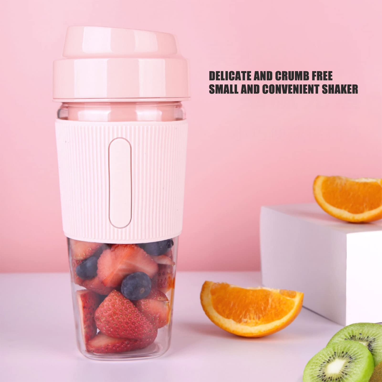 Portable USB Rechargeable Electric Juicer Cup - 300ML Mini Blender for Smoothies, Shakes, Fruits & Vegetables | Perfect for Gym, Office & Travel | Pink Mixing Bottle with Frozen Yogurt Function