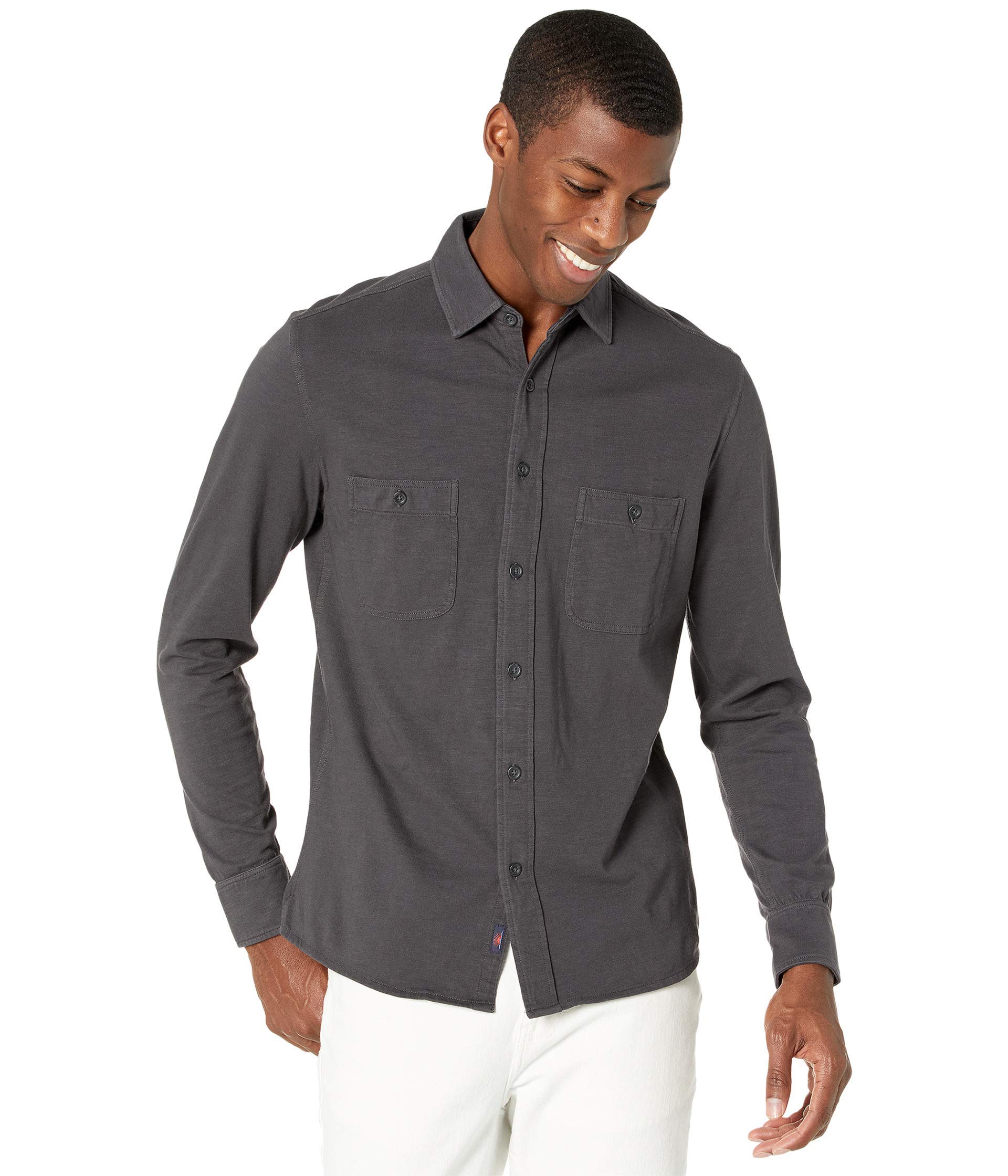 Faherty Men's Lightweight Knit Seasons Shirt - Soft Breathable Long Sleeve Top for Casual Wear, Outdoor Activities & Layering