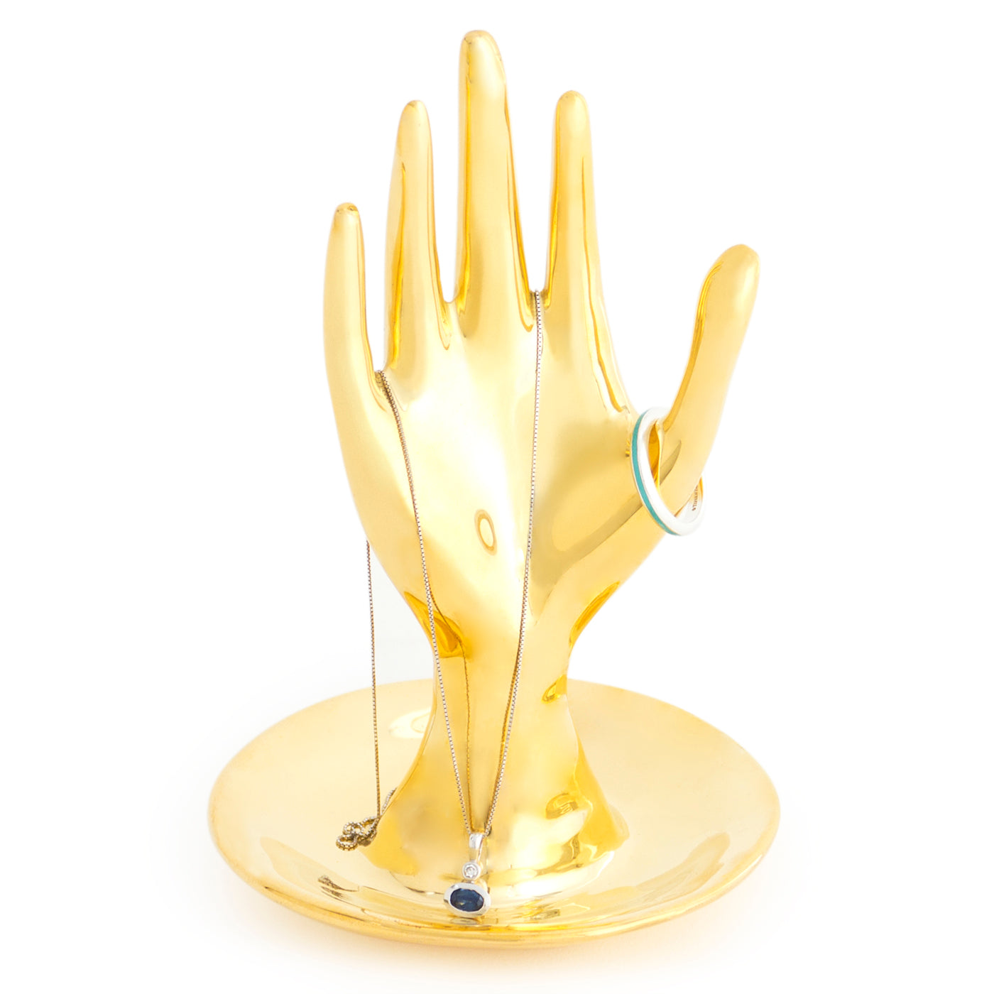 Elegant Brass Hand Ring Holder for Jewelry Organization - Perfect for Dresser, Vanity, and Bathroom Decor