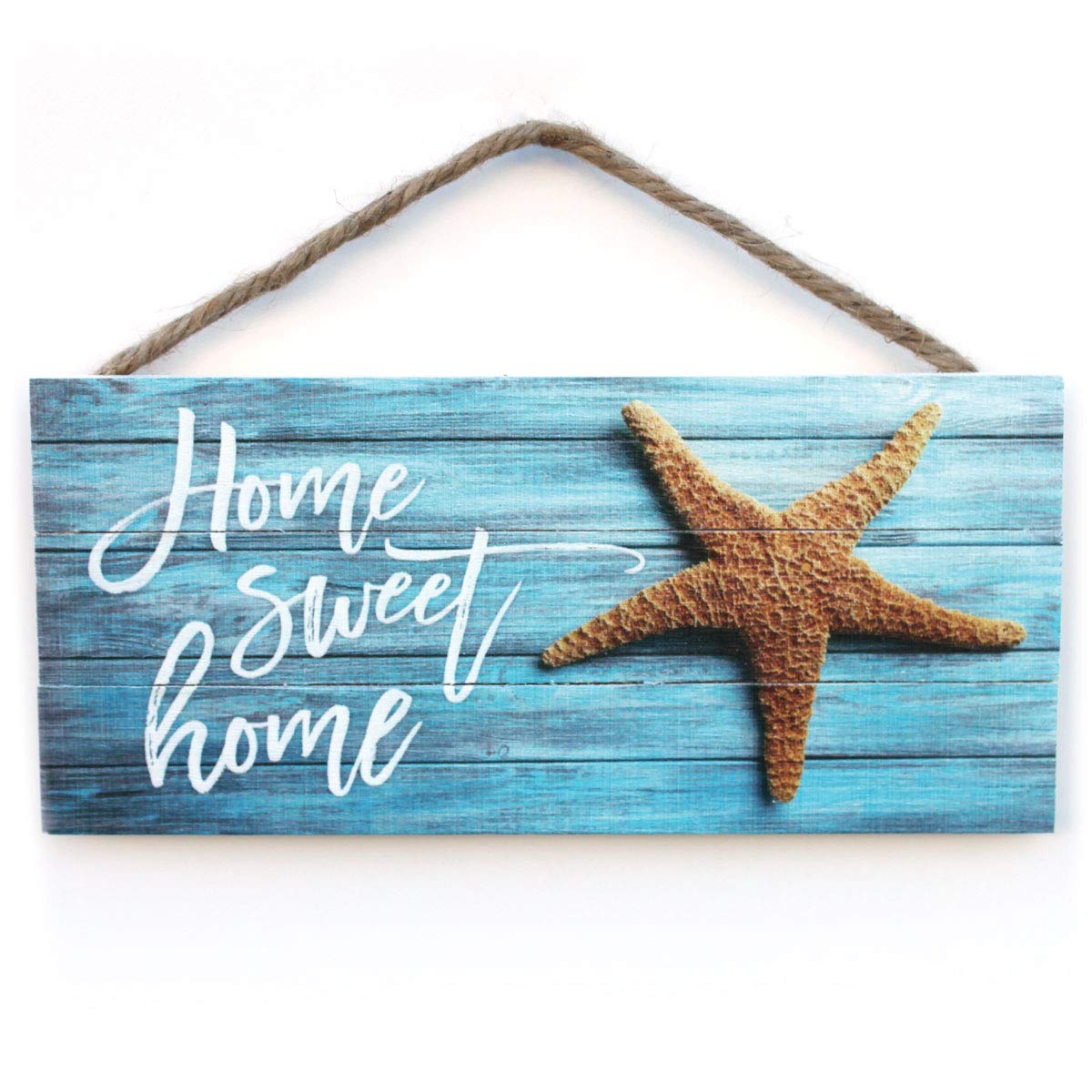 Home Sweet Home Starfish Rope Sign - Coastal Beach House Decor for Wall, Porch or Garden - Perfect for Nautical & Farmhouse Style Homes