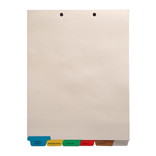 Medical Chart Divider Sets with Bottom Tabs - 1/6th Cut (65 Sets of 6 Tabs, 4 Boxes) - Perfect for Hospital, Clinic & Office Organization