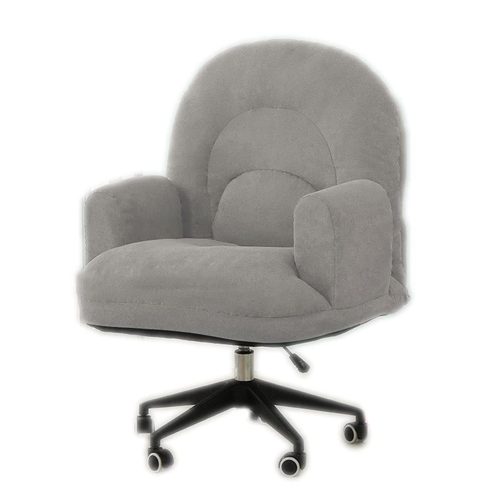 Ergonomic Cotton Linen Home Office Chair - Adjustable Swivel Computer Desk Chair with Armrest, Gray - Perfect for Remote Work, Gaming & Study Sessions