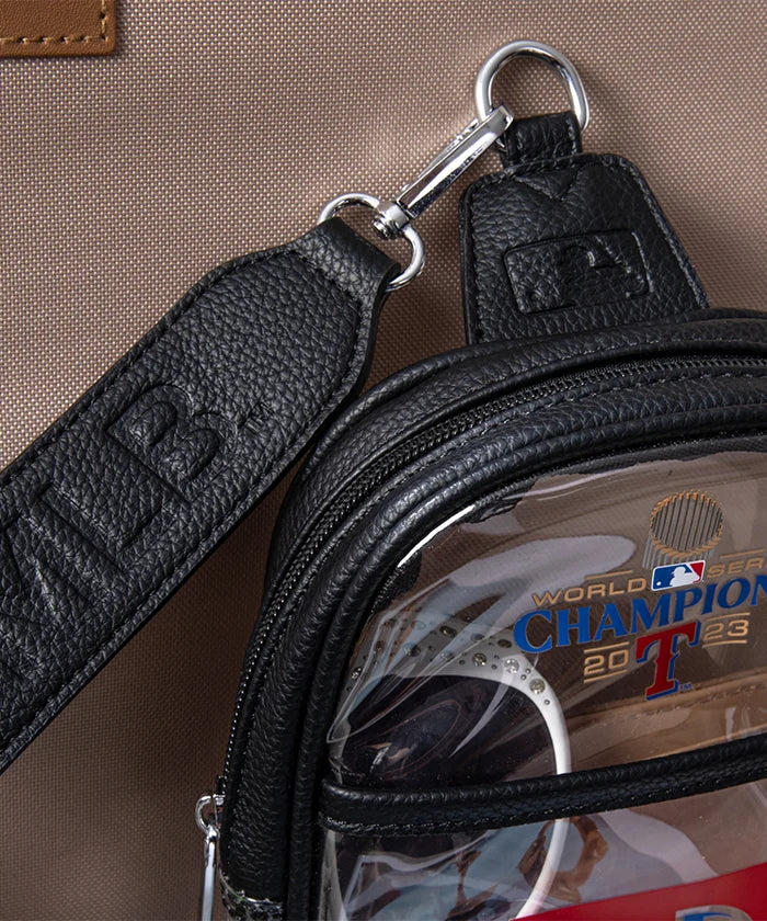 MLB Texas Rangers Clear Mini Sling Stadium Bag - Lightweight Crossbody Purse for Baseball Games, Concerts & Travel - Approved Clear Bag for Stadium Security