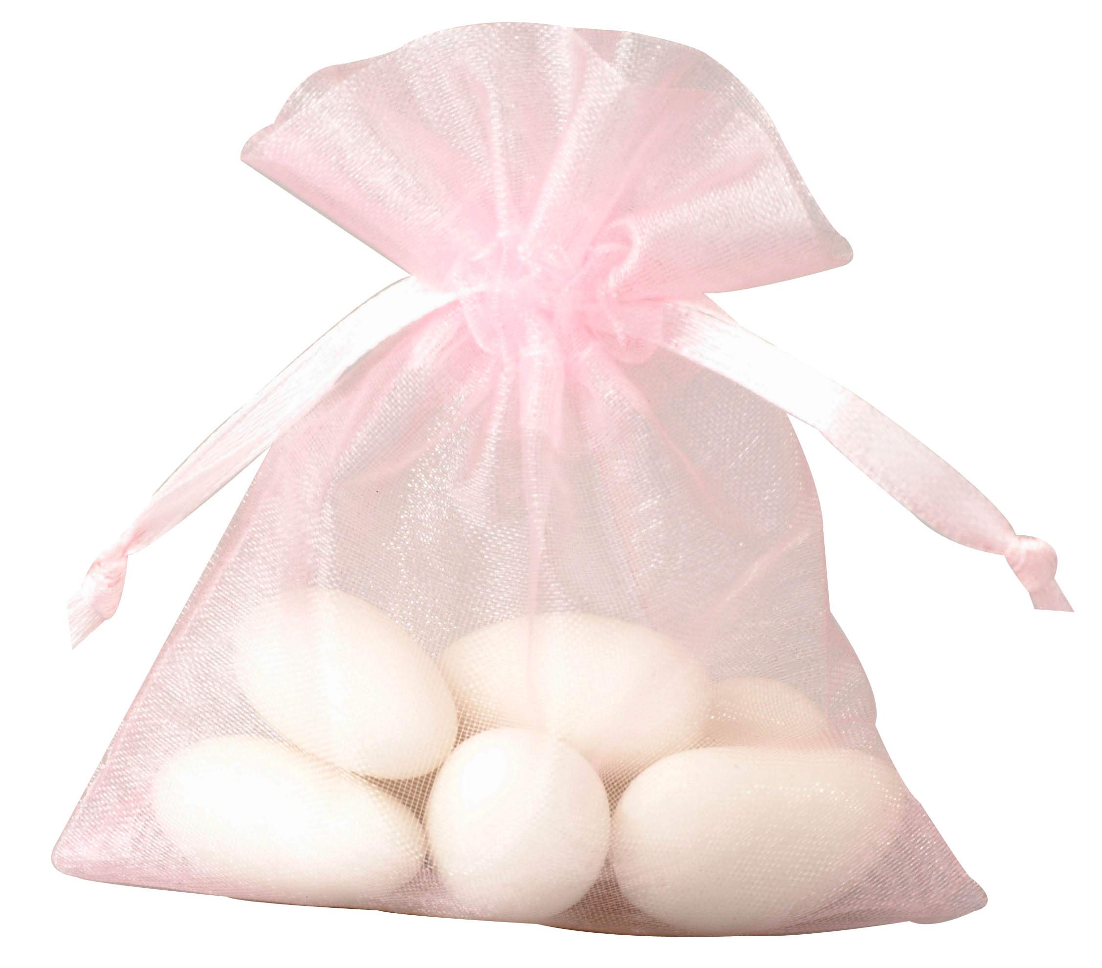 10 Pack Pink Organza Gift Bags - Elegant Wedding Favor Bags, Party Favors, Jewelry Packaging, Bridal Shower Decorations