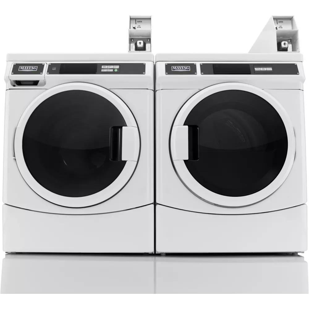 Maytag Commercial Gas Dryer Front Load Coin Operated MDG28PDCWW - Heavy Duty Laundry for Hotels, Gyms & Laundromats