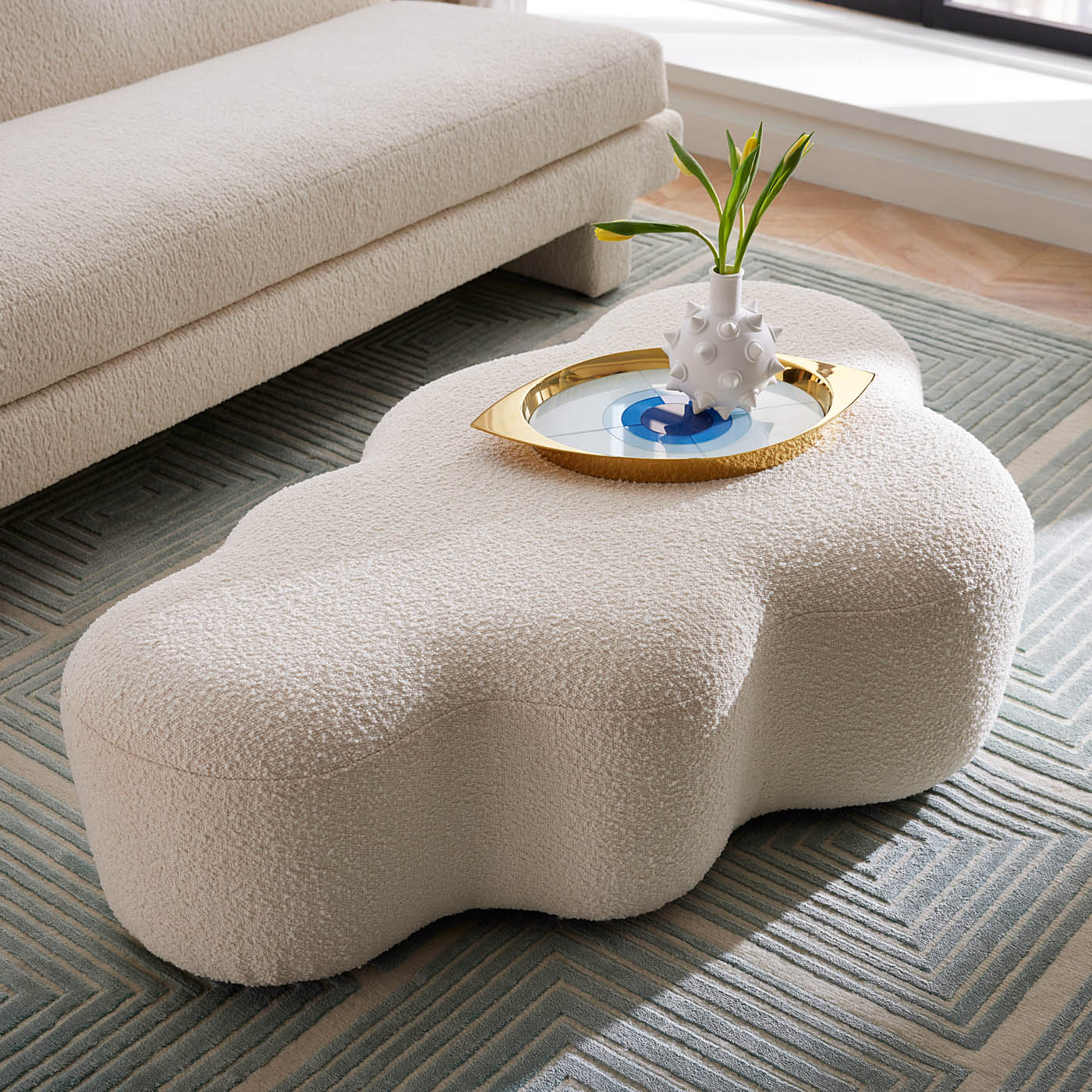 Ether Cloud Ottoman - Soft and Comfortable Storage Footrest for Living Room, Bedroom, or Office - Perfect for Relaxing, Reading, and Extra Seating
