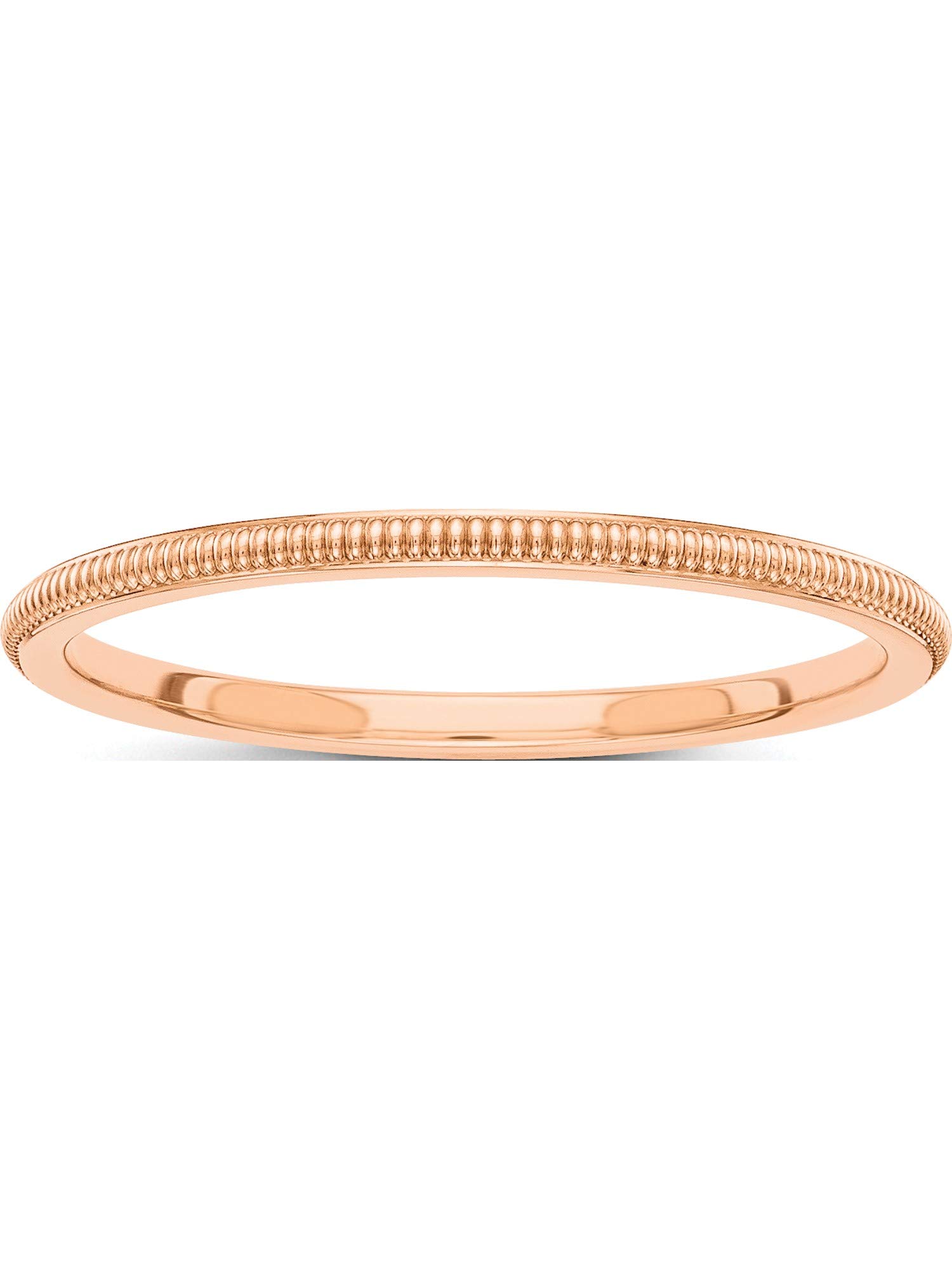 14K Rose Gold 1.5mm Milgrain Wedding Band Ring - Dainty Stackable Ring for Women | Perfect for Bridal Jewelry, Anniversary Gifts & Everyday Wear