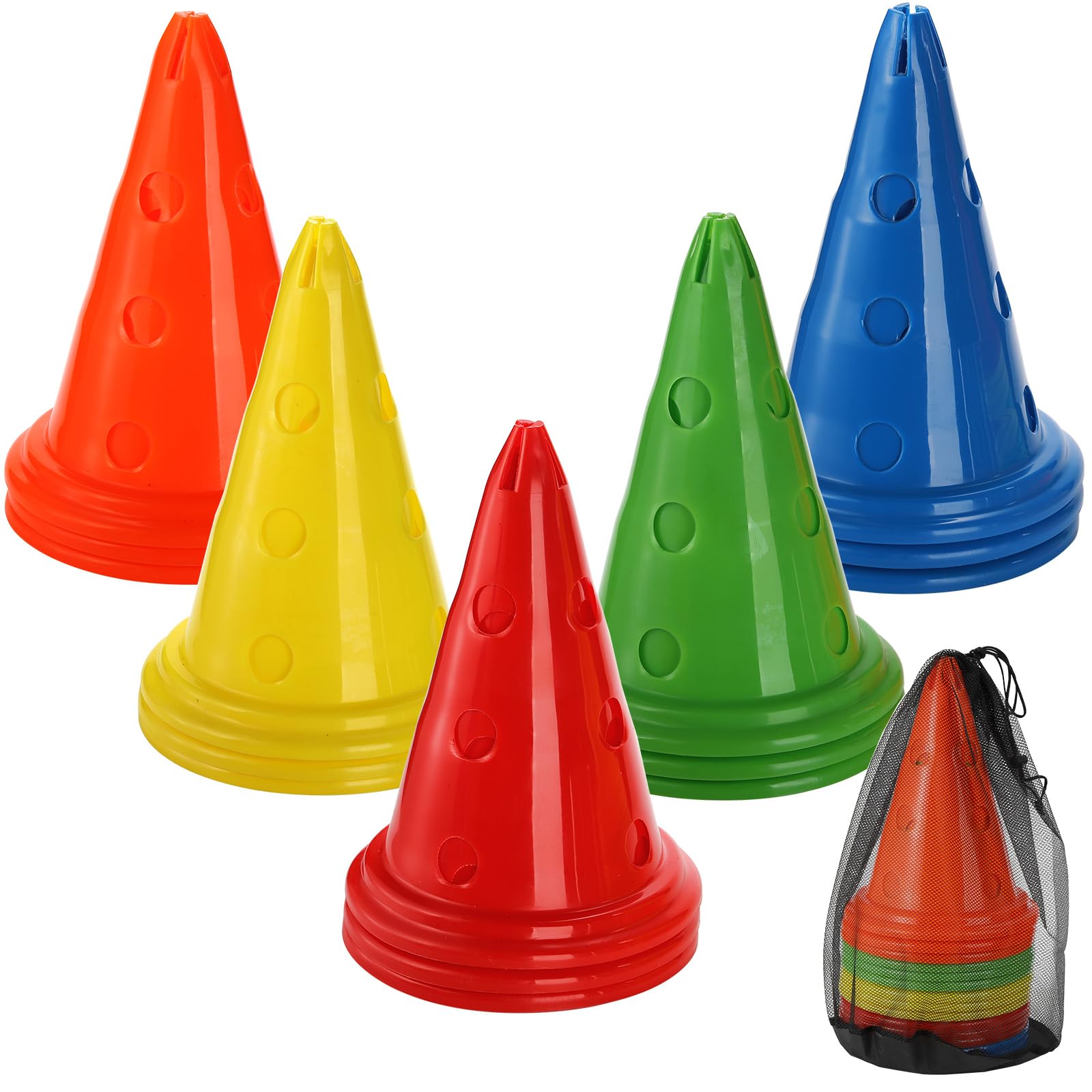 **Suwimut 15 Pack 12-Inch Plastic Traffic Cones - Bright Orange Safety Cones for Agility Training, Soccer, Basketball Drills, Outdoor Sports & Festive Events - Perfect for Kids, Coaches & Team Activities**