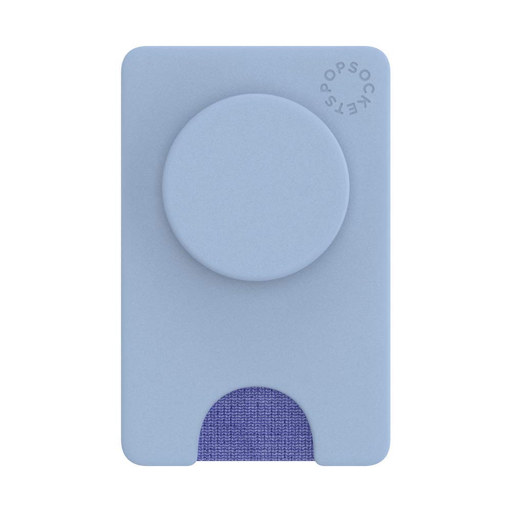 PopSockets Expanding Phone Grip & Wallet - Cornflower Blue | Secure Card Holder for iPhone & Android | Perfect for Travel, Commuting & Hands-Free Use