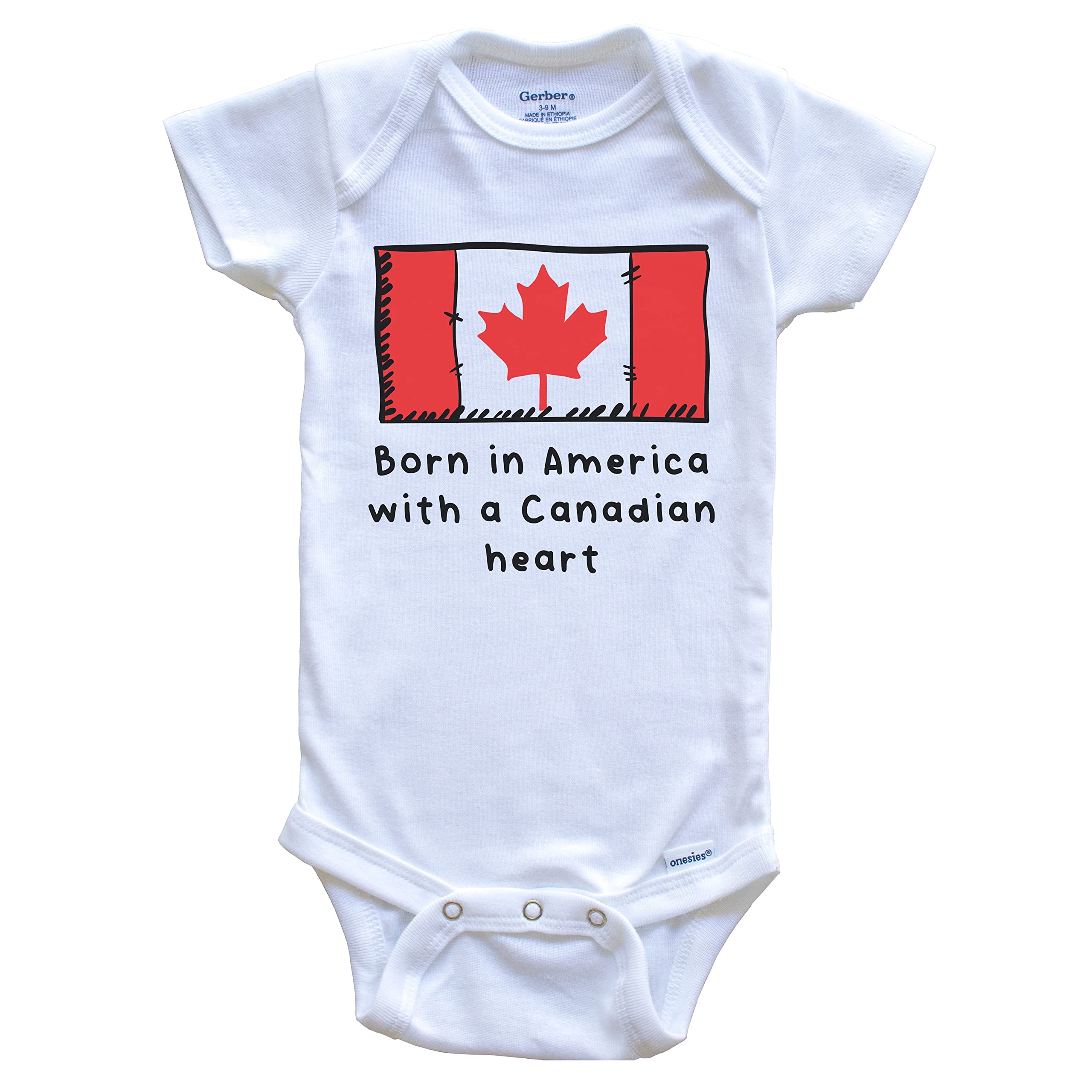 Adorable Canada Flag One-Piece Baby Bodysuit - American-Made Soft Cotton Infant Romper for Newborns & Toddlers | Perfect for Canada Day Celebrations, Family Photos & Patriotic Outfits
