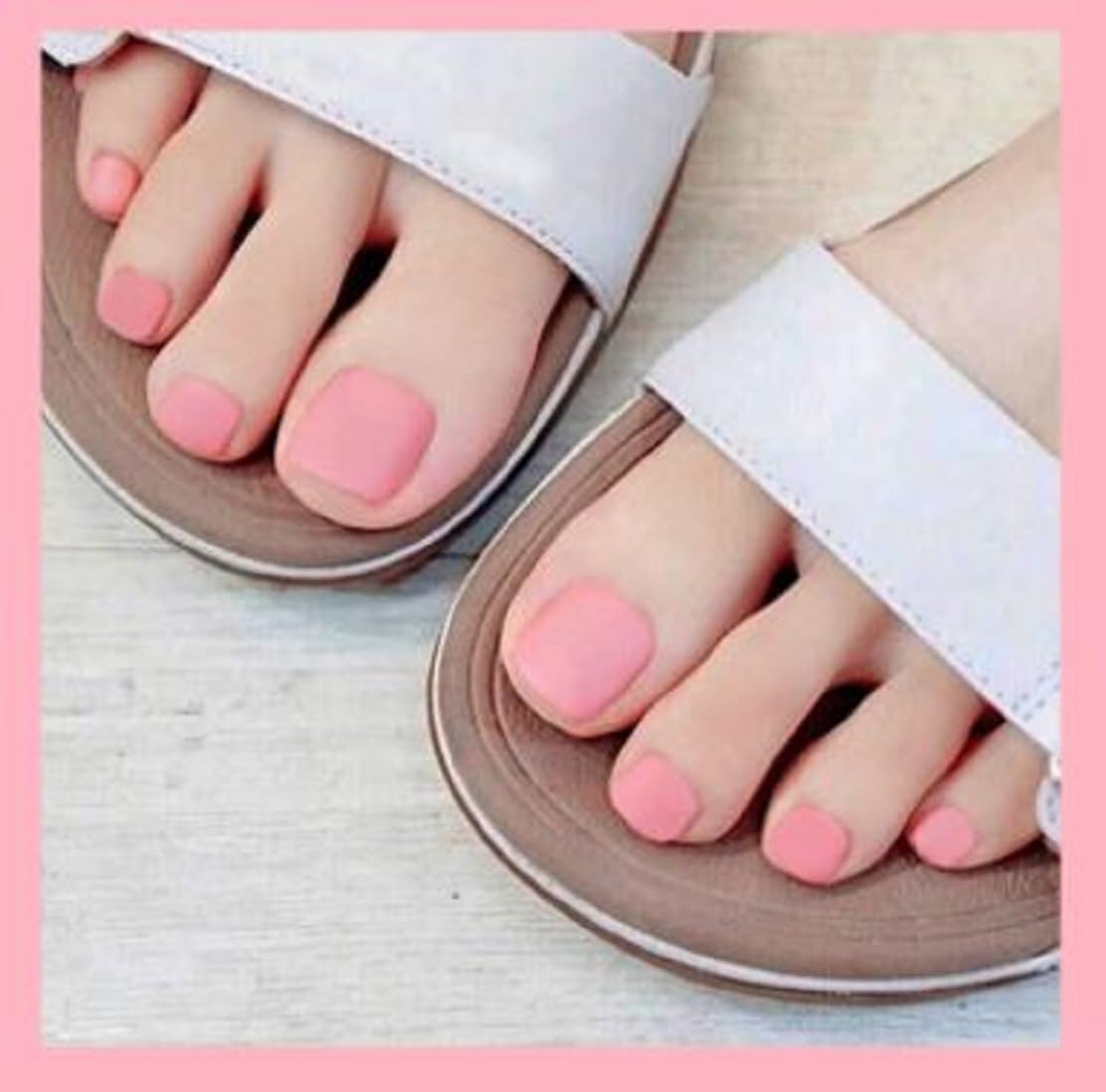 VIKSON INTERNATIONAL 24-Piece Light Pink Press-On Nails Set - Matte Finish Artificial Fake Nails for Toes & Feet - Manicure Pedicure Kit with Strong Nail Glue for Women & Girls | Perfect for Parties, Weddings, and Everyday Wear (Light Pink)