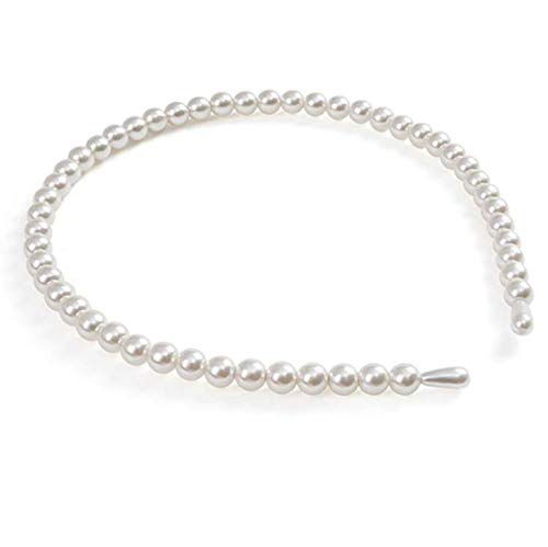 2 PCS Elegant 8mm White Pearl Headband for Women - Fashion Bridal Hair Hoop with Imitation Pearls - Wedding Party Hair Accessories for Brides, Prom, Special Occasions & Formal Events