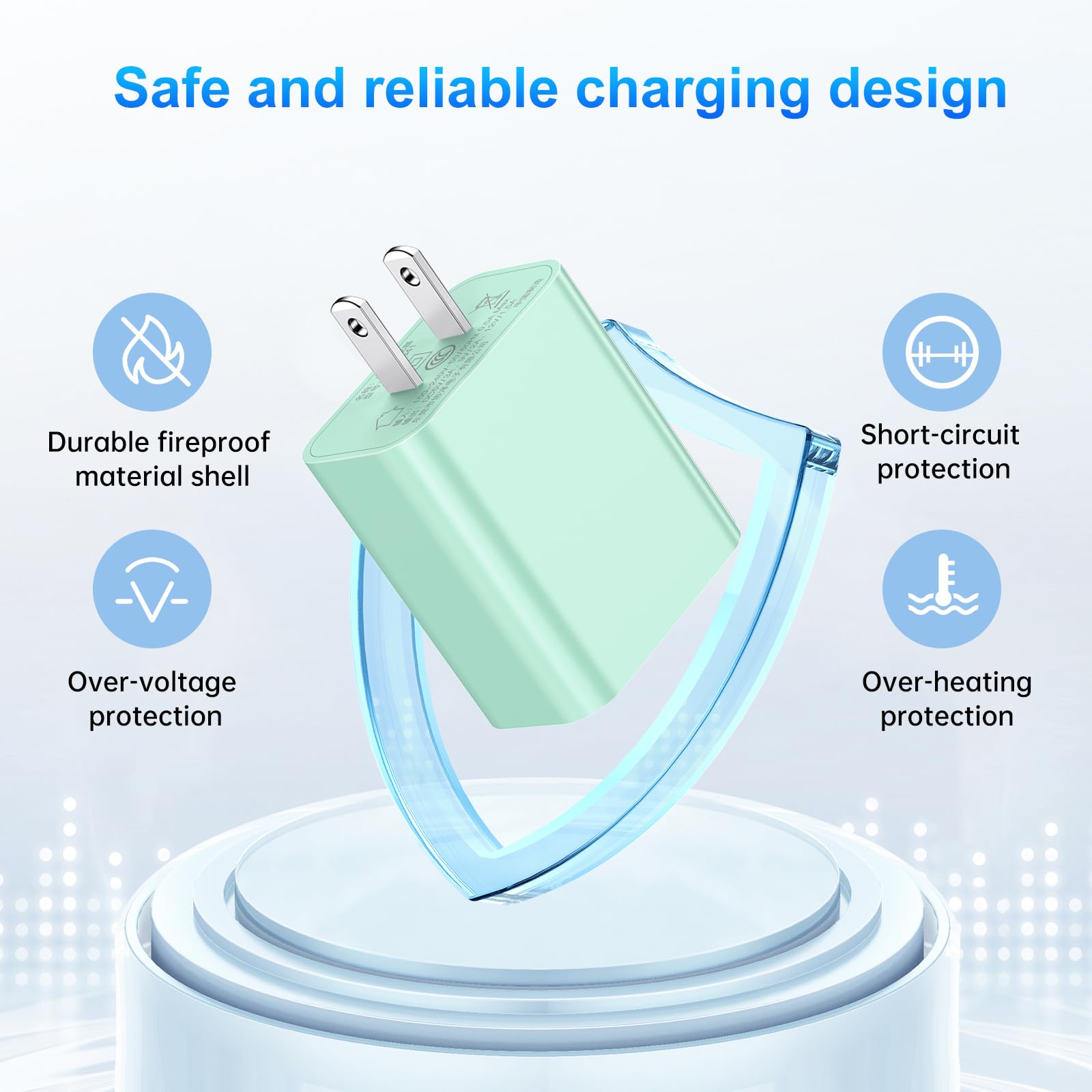 Dayaoncy 20W USB C Fast Charger Wall Plug with 3-Pack 10FT USB C to Lightning Cable - Compatible with iPhone 14/13/12/12 Pro Max/11/X/8 - Quick Charge for Home, Office & Travel