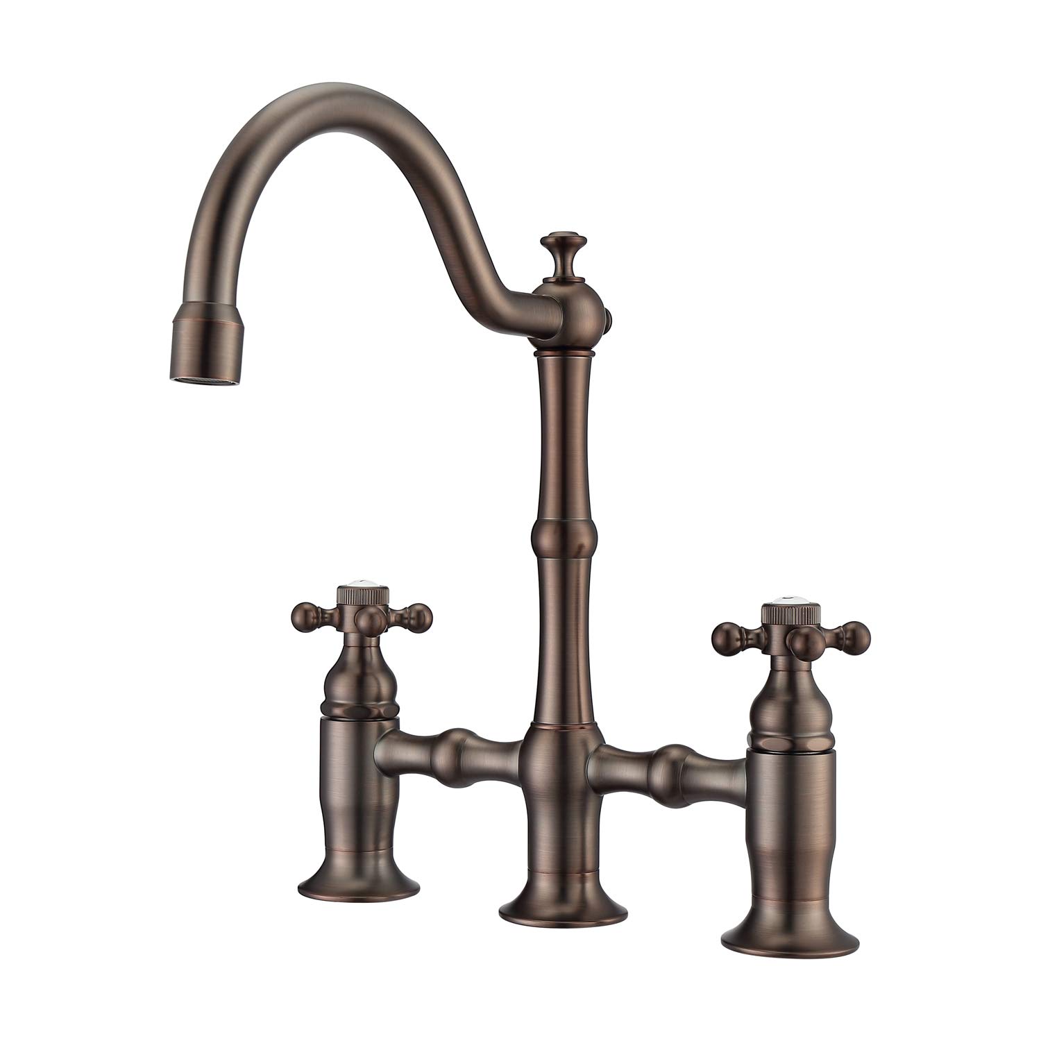 Dorsett Lavatory Bridge Faucet - Modern Bathroom Sink Faucet with High Arc Spout for Bathroom Vanity, Powder Room & Guest Bath (Oil Rubbed Bronze Finish) - Perfect for Home, Hotel & Commercial Use
