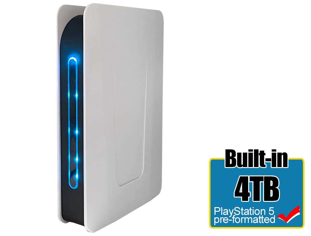 PRO-T5 Series 4TB USB 3.0 External Hard Drive for PS5 & Gaming - Portable Storage Solution with Fast Data Transfer (White) | 2 Year Warranty | Perfect for PS5 Game Storage, PC Gaming & Backup