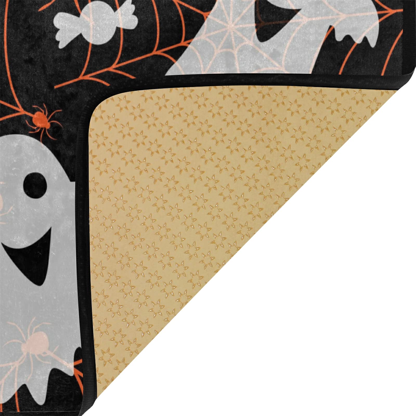 Spooky Halloween Rug - Non-Slip Kitchen Runner & Bath Mat with Spider & Ghost Design - 39