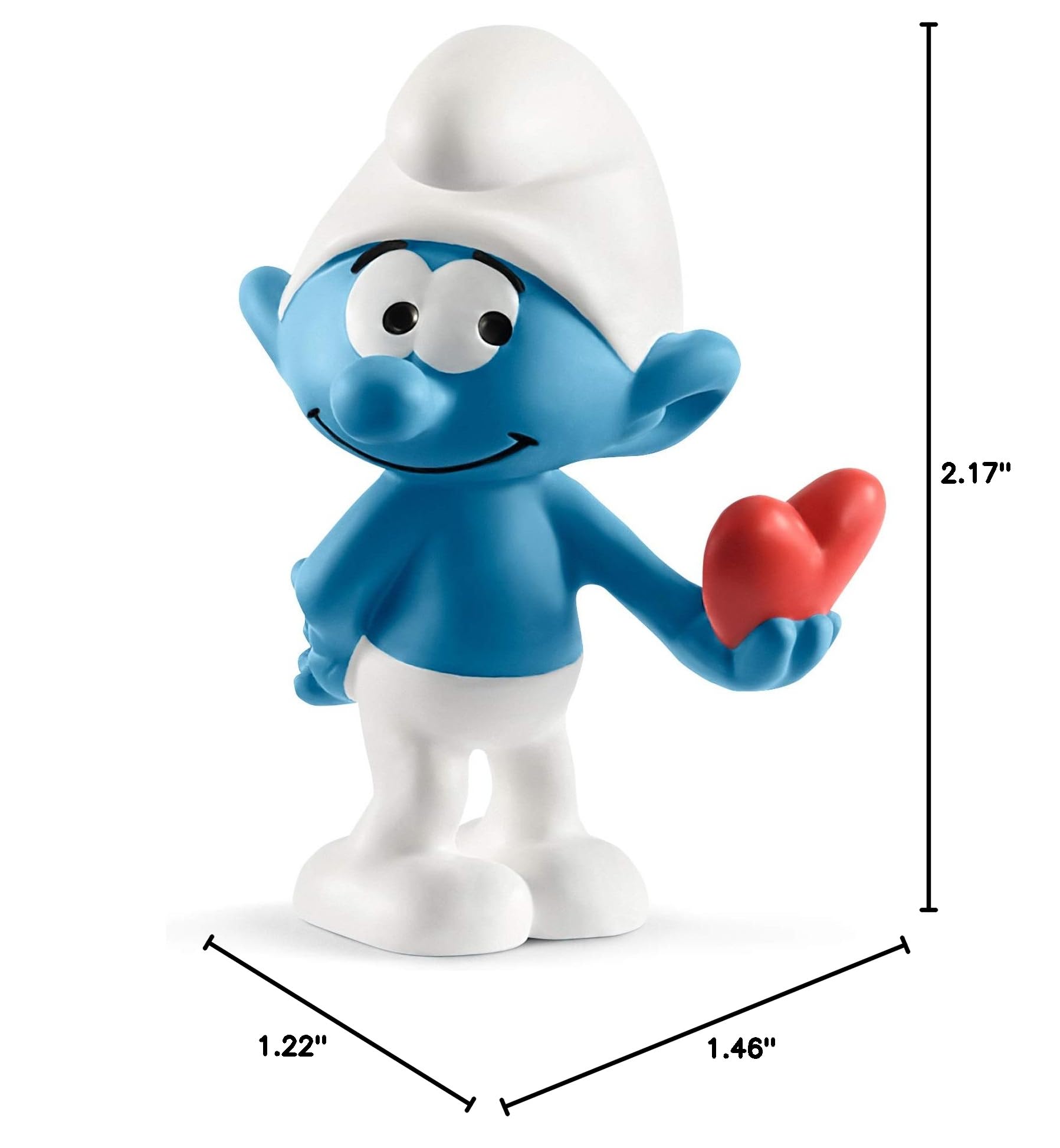 Schleich Smurfs Retro Toys for Kids - Smurf with Heart Toy Figurine | Collectible Action Figure for Boys & Girls | Perfect for Playtime, Birthday Gifts & Display Decor
