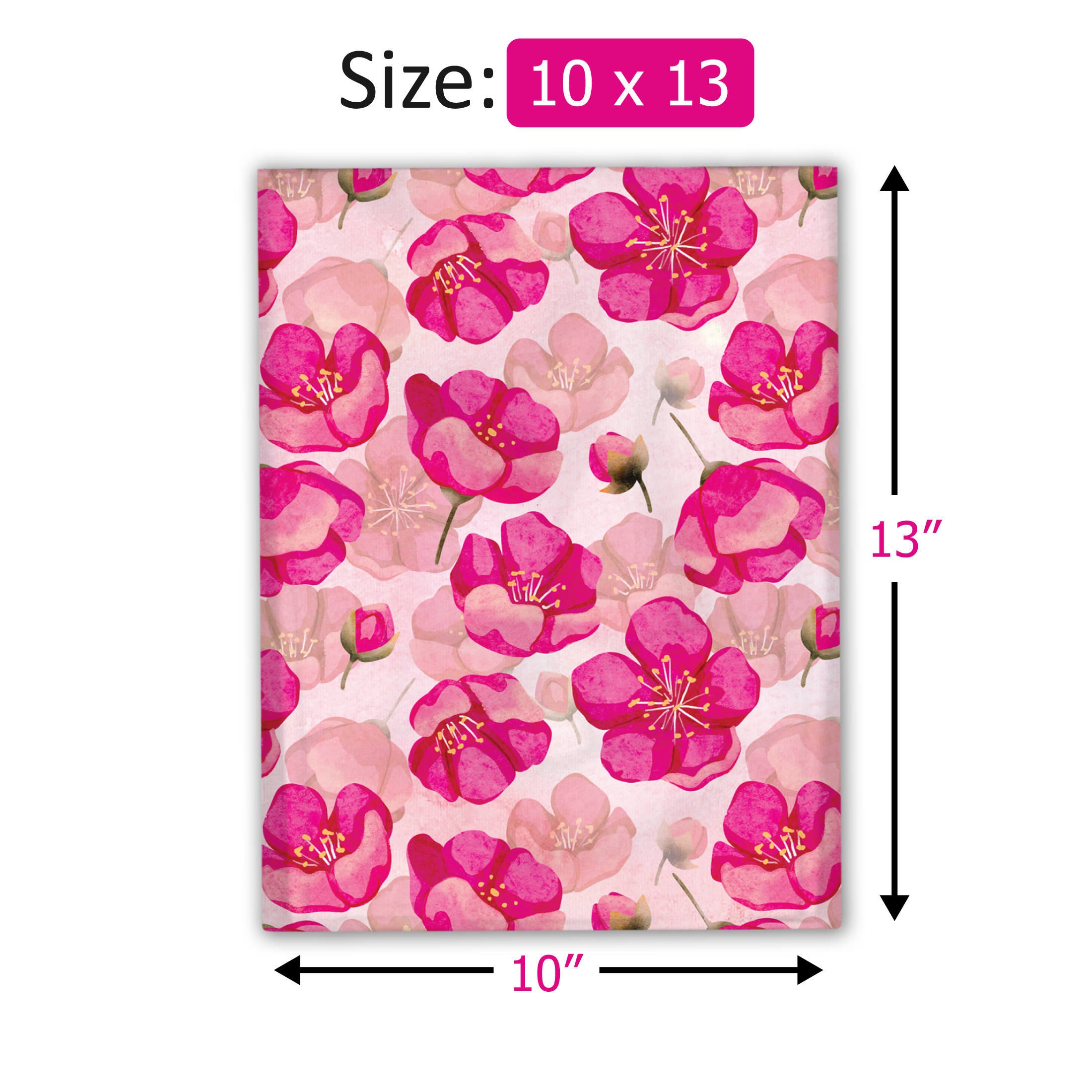 10x13 Inch Pink Poppies Printed Poly Mailers - Waterproof Shipping Envelopes for Ecommerce, Boutique & Subscription Boxes - Premium Designer Mailing Bags for Online Stores, Small Business & Gift Packaging