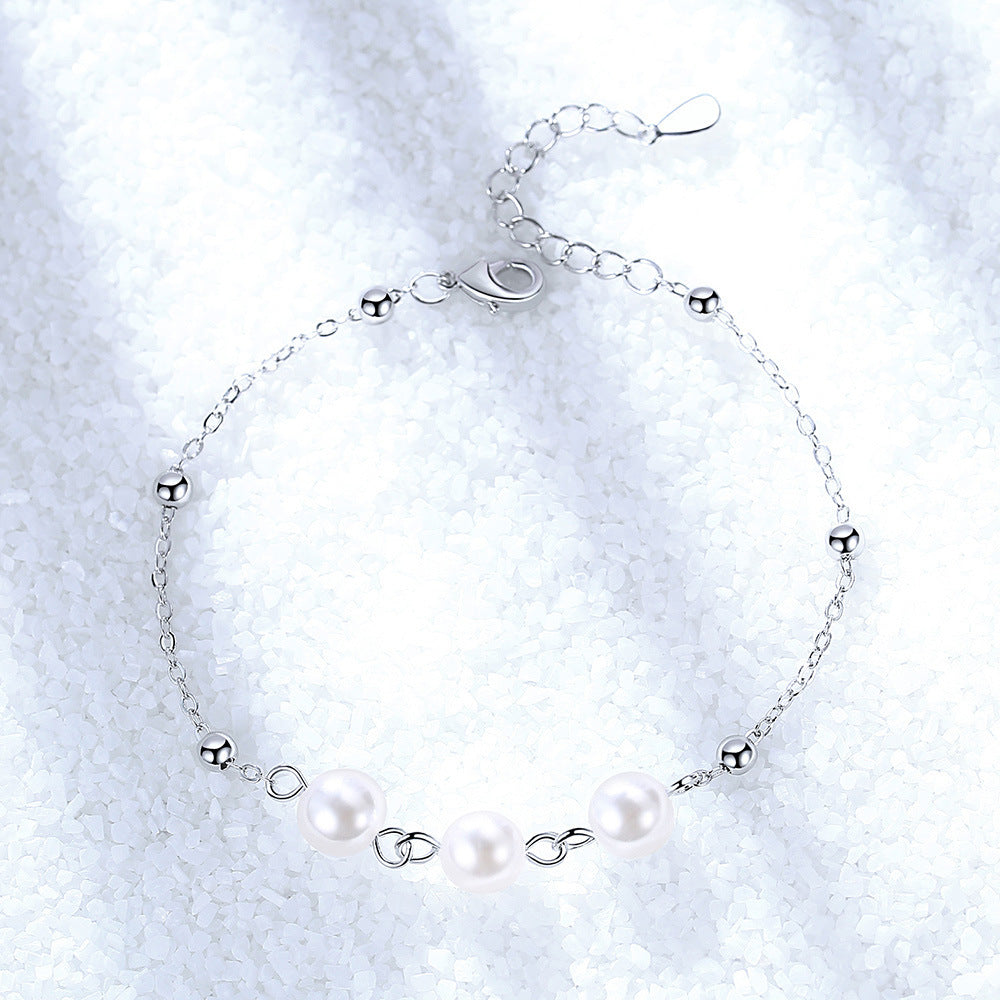 Sterling Silver Fashion Pearl Bracelet for Women - Elegant Jewelry Gift for Birthday, Anniversary & Special Occasions