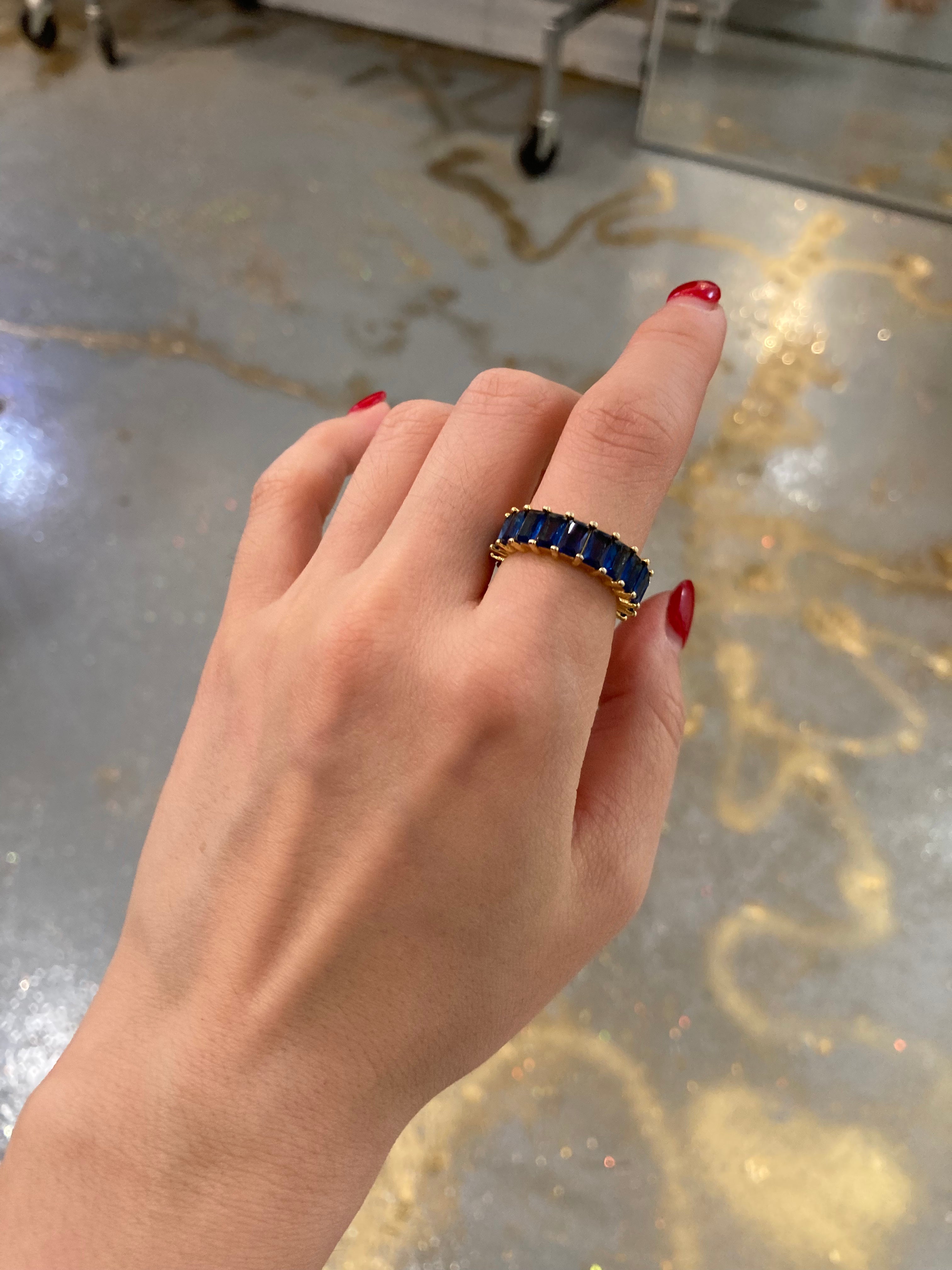 Blue Rings for Women - Elegant CZ Crystal Adjustable Stackable Rings Set - Perfect for Everyday Wear, Gifts & Special Occasions