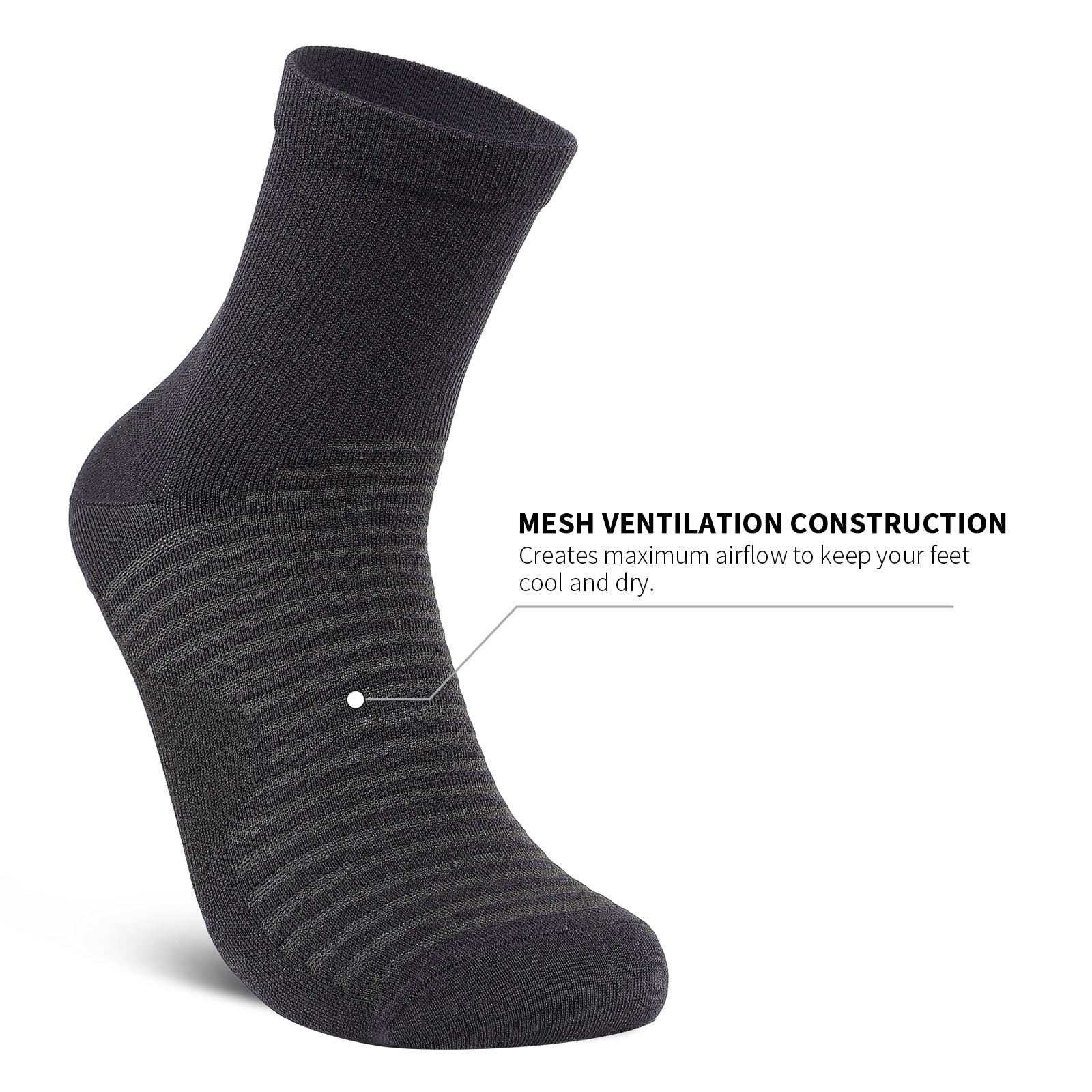 GECKOMAN x PAPLUS Athletic Quarter Socks - 2 Pairs Pack - Breathable Sports Socks for Running, Gym & Casual Wear