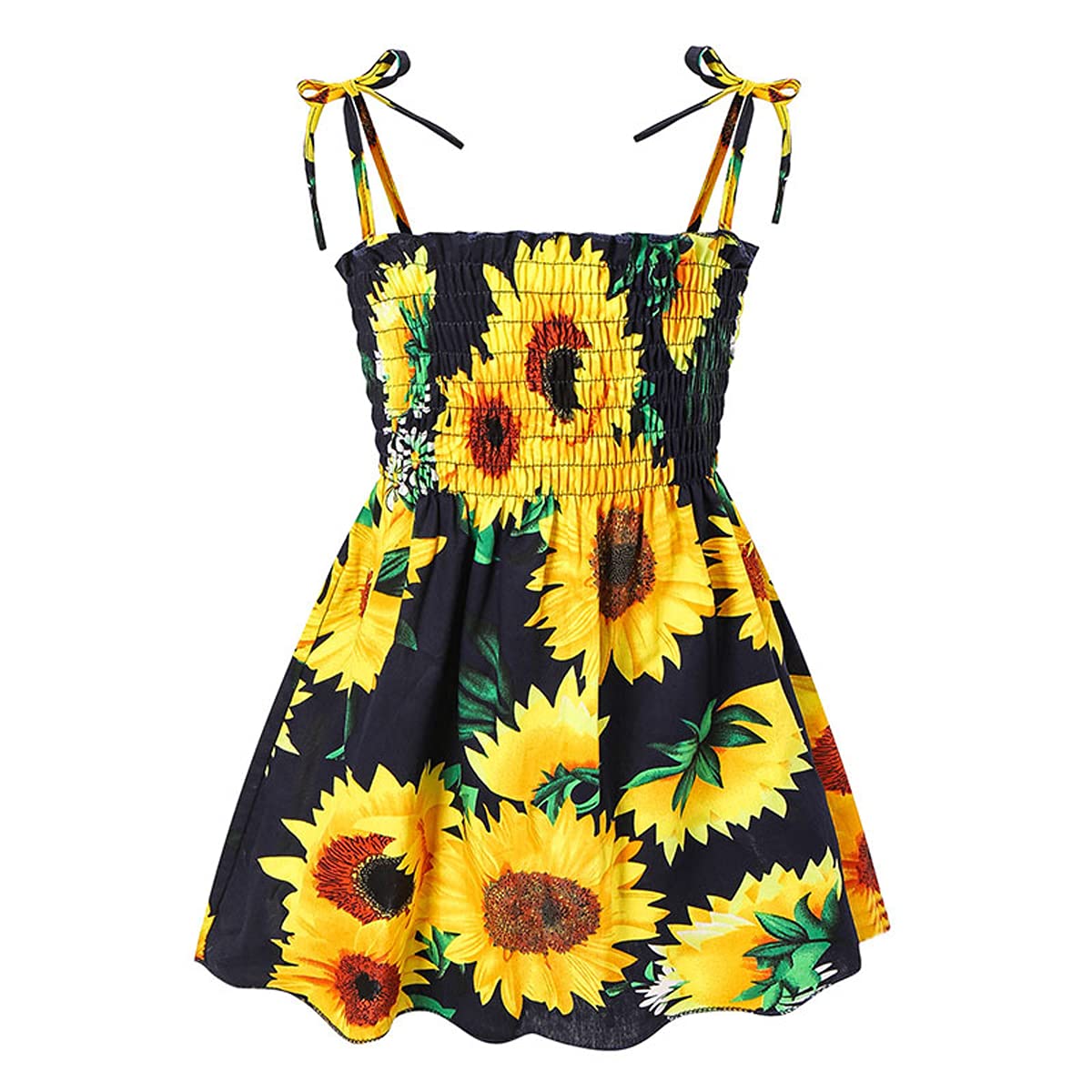 Toddler Baby Girl Floral Princess Sundress - Sleeveless Spaghetti Strap Summer Dress for Girls 1-3 Years | Perfect for Beach, Party & Outdoor Play