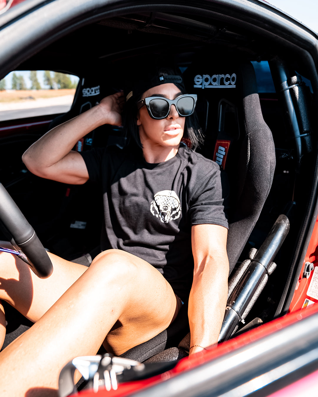 Race Track Bear Graphic Tee - Black Cotton T-Shirt for Men & Women - Casual Streetwear, Gaming & Motorsport Enthusiasts