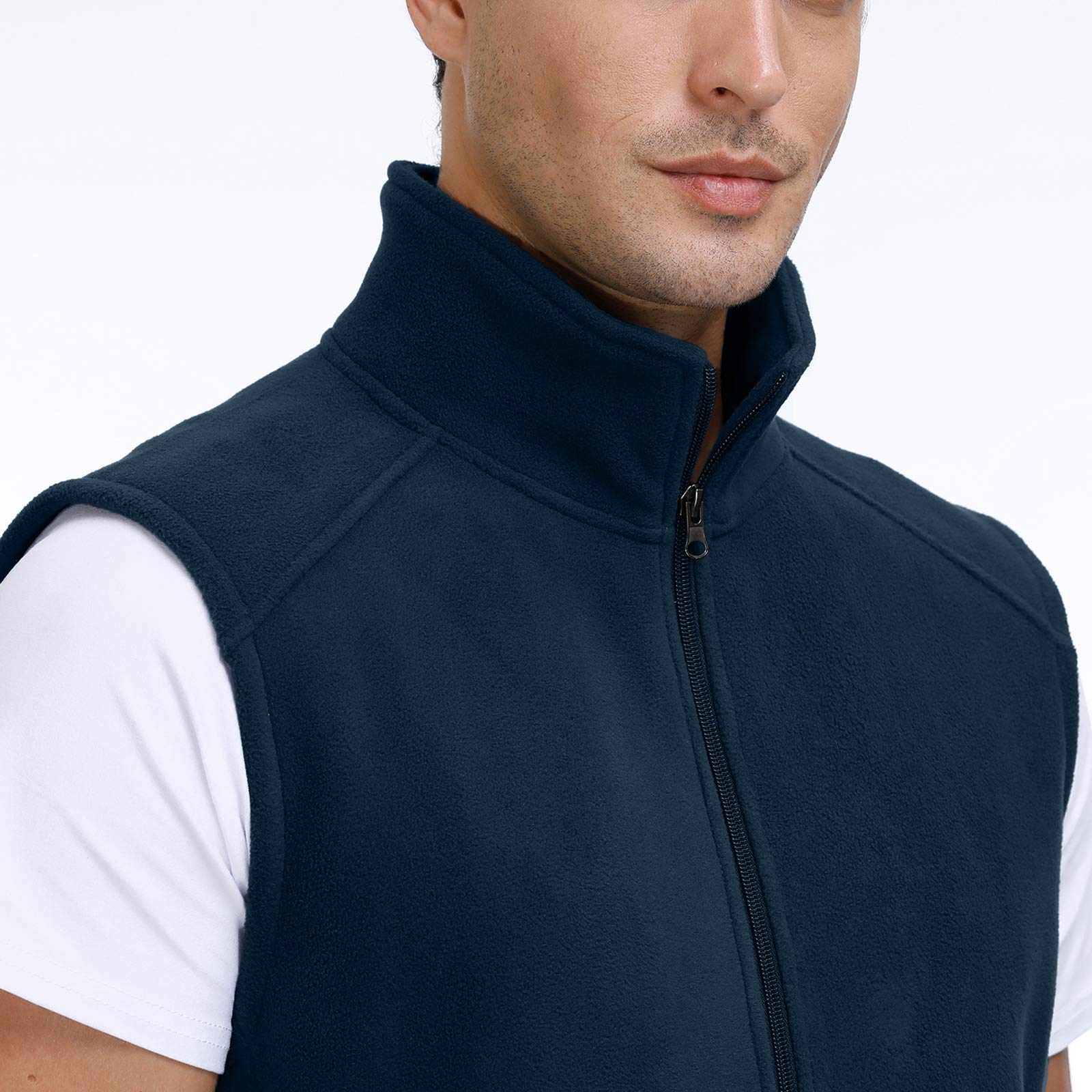 MOHEEN Men's Fleece Vest - Lightweight Full Zip Softshell Sleeveless Jacket with Pockets for Outdoor Activities, Hiking, Camping & Casual Wear
