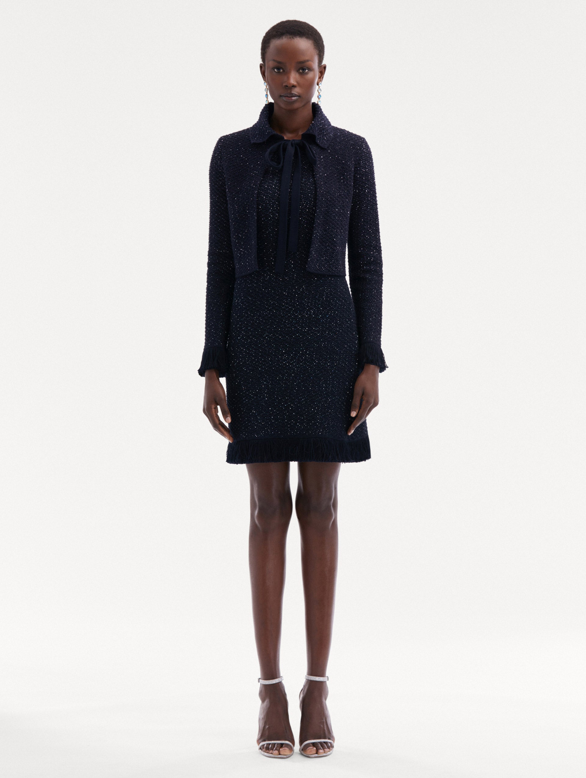 Stylish Sequin Tweed Jacket for Women - Elegant Blazer with Sparkle Details | Perfect for Parties, Weddings & Evening Events