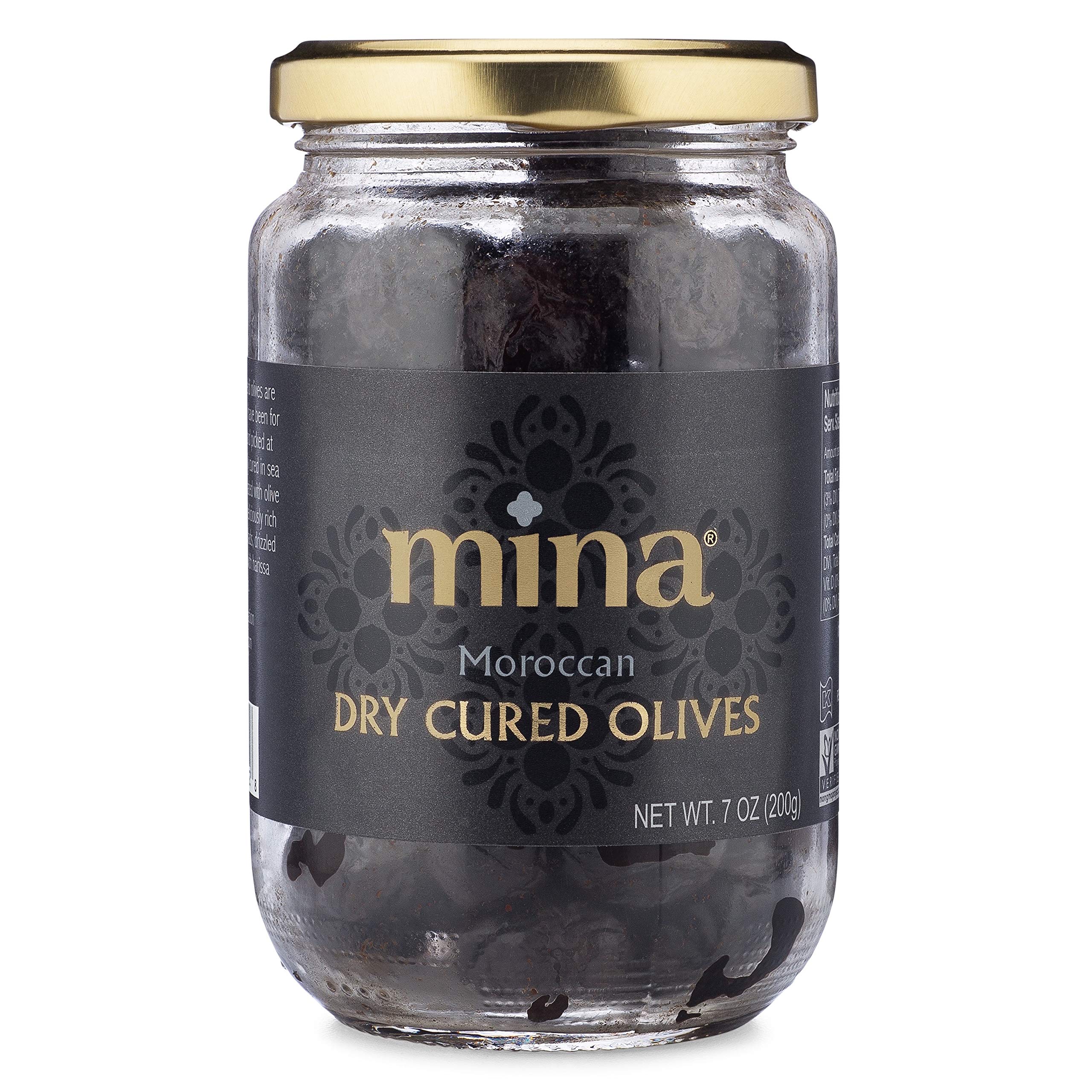 Premium Moroccan Dry Cured Black Olives - 7 oz | Handpicked, Naturally Cured & Non-GMO | Gluten Free, Low Carb, Vegan & Keto Friendly Snack | Perfect for Charcuterie Boards, Salads & Mediterranean Cooking